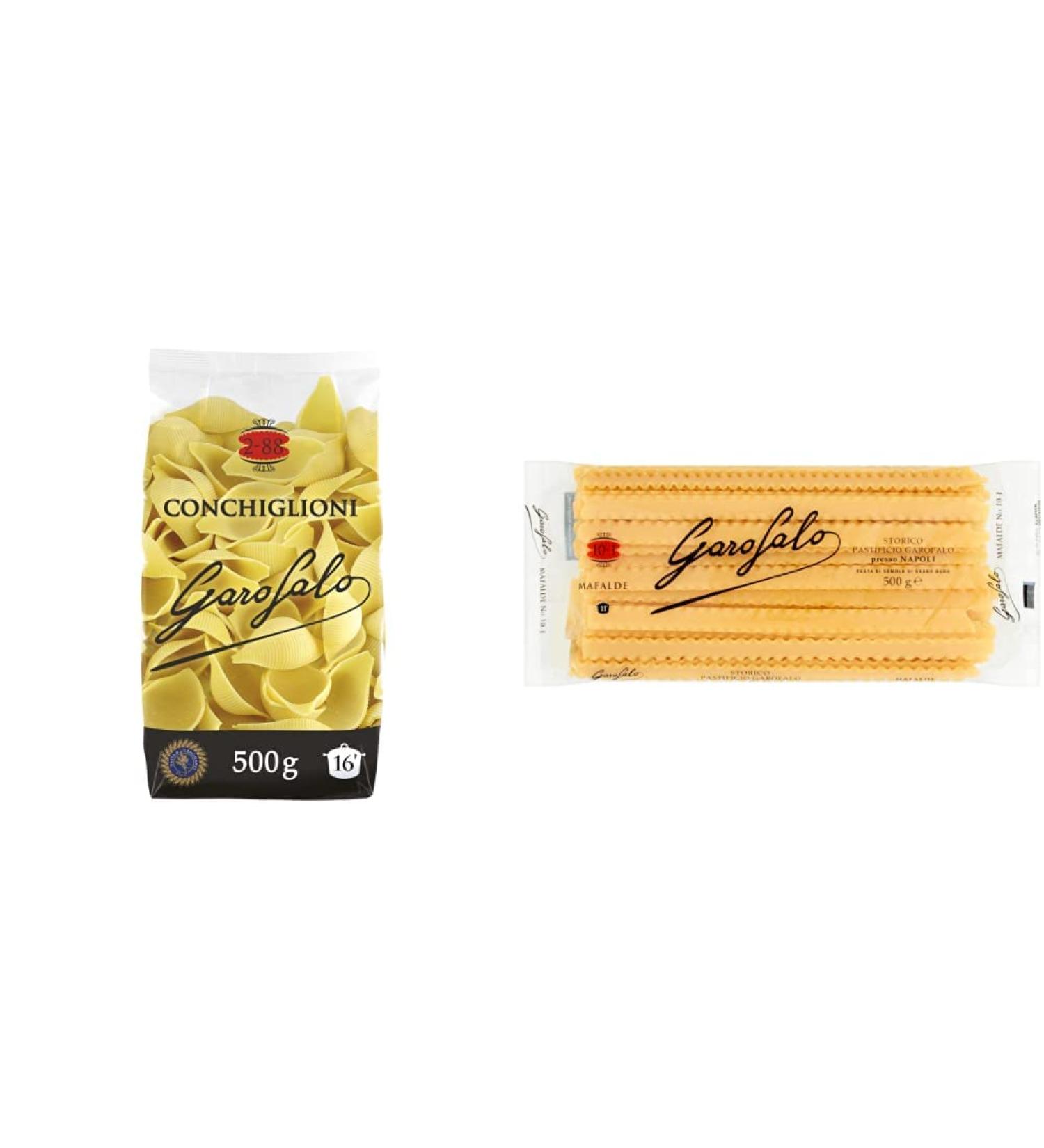 Garofalo Conchiglioni Pasta 500 Gram & Mafalde Pasta 500 g - Buy Online on GoSupps.com