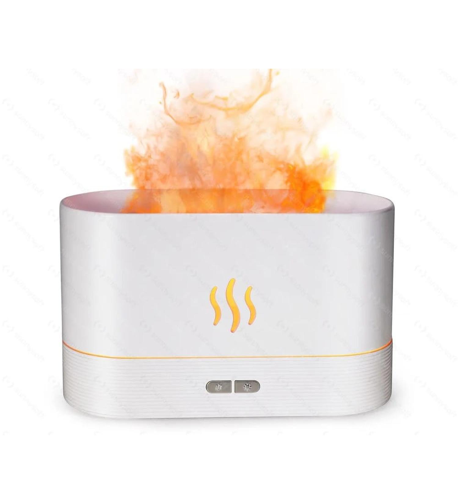 Flame Diffuser Ultrasonic Humidifier - 7-Color Light Aroma Oil & Fragrance Room Freshener (2022 Upgrade) - White - Buy Online on GoSupps.com