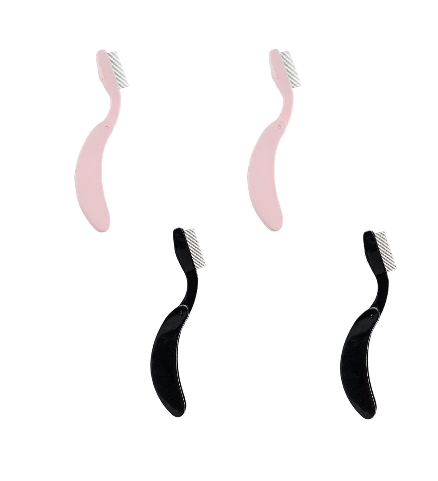 LFRANK 4 Packs Folding Eyelash Comb Stainless Steel Teeth Eyebrow Comb Lash and Brow Makeup Brush - Buy Online on GoSupps.com