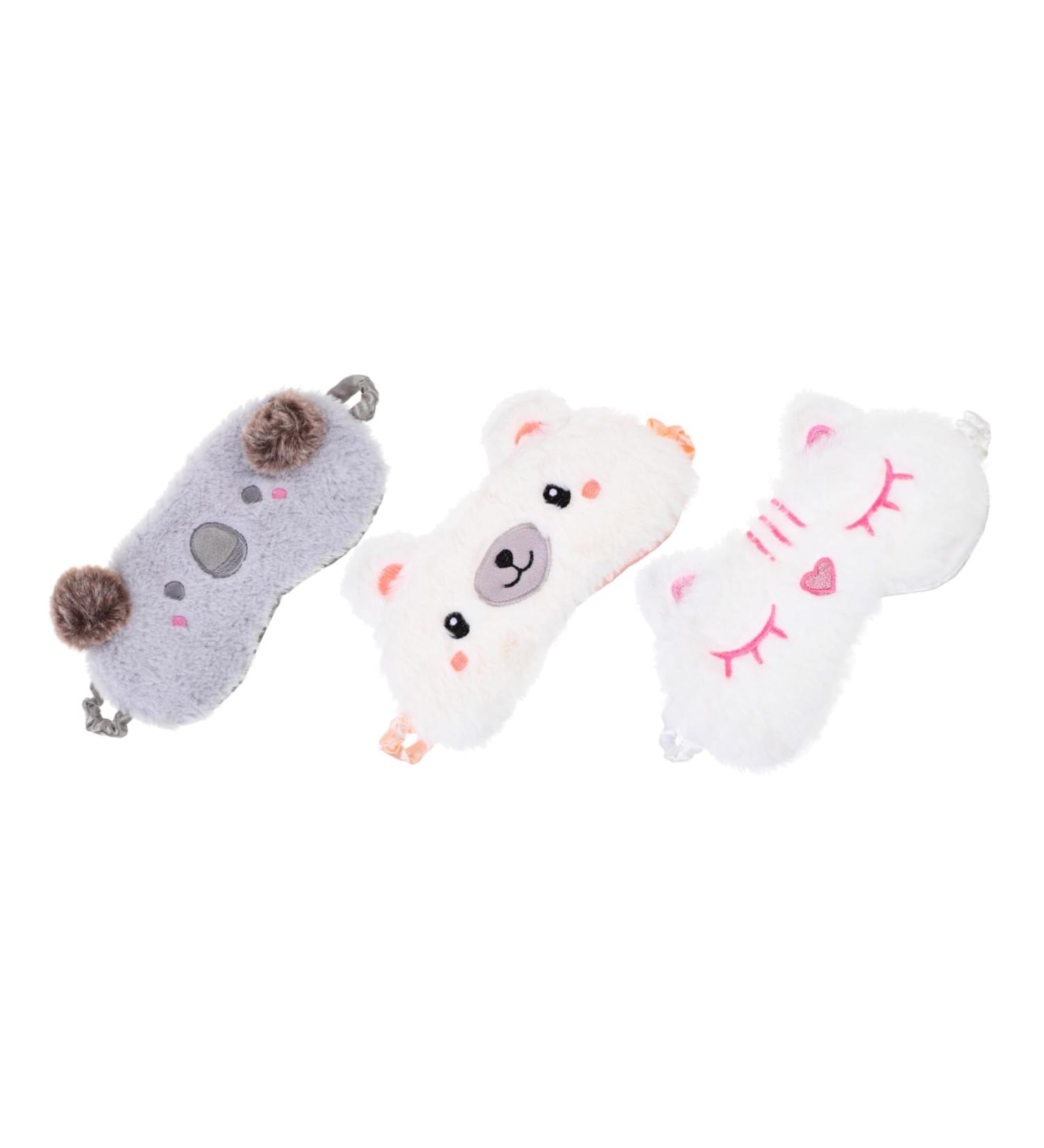 Beavorty 3pcs Plush Eye Masks - Cartoon Blindfolds & Sleep Eye Shades for Ultimate Comfort | Travel & Sleep Essentials - Buy Online on GoSupps.com