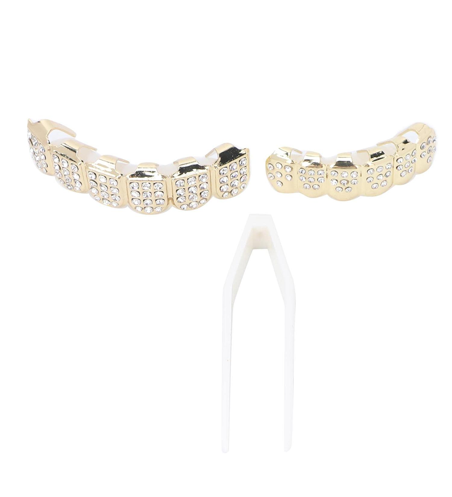 Hip Hop Teeth Set Teeth Protection Hip Hop Teeth Brace for Halloween Party for Hip Hop Fashion Shows for Birthday(gold) - Buy Online on GoSupps.com