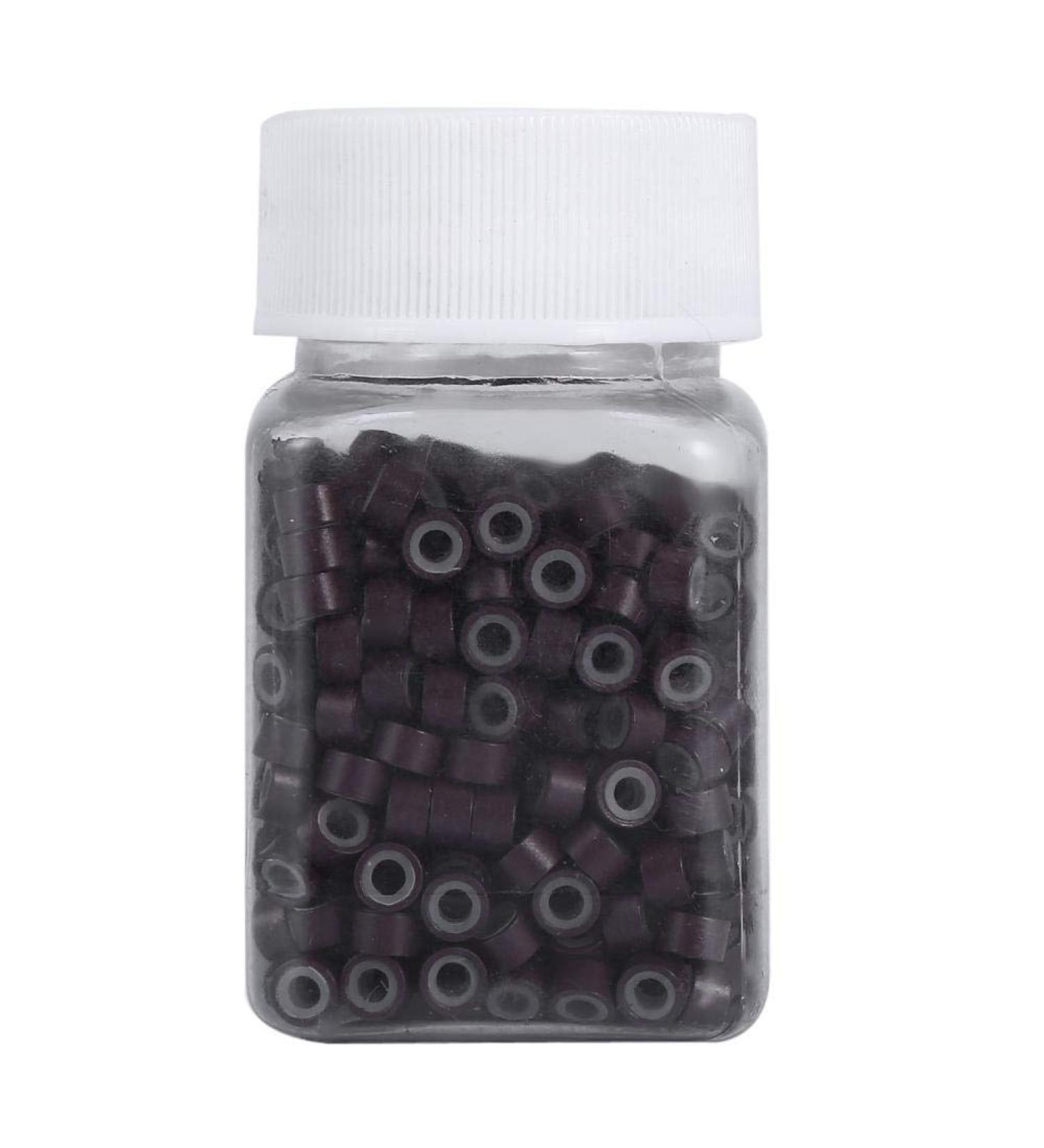 Buy Pongnas 500PCs 5mm Hair Extension Beads - Silicone Cladding Connecting Rings in Medium Brown & 5 Colors | No Slide Durable & Perfect for Real Hair Extensions - Buy Online on GoSupps.com