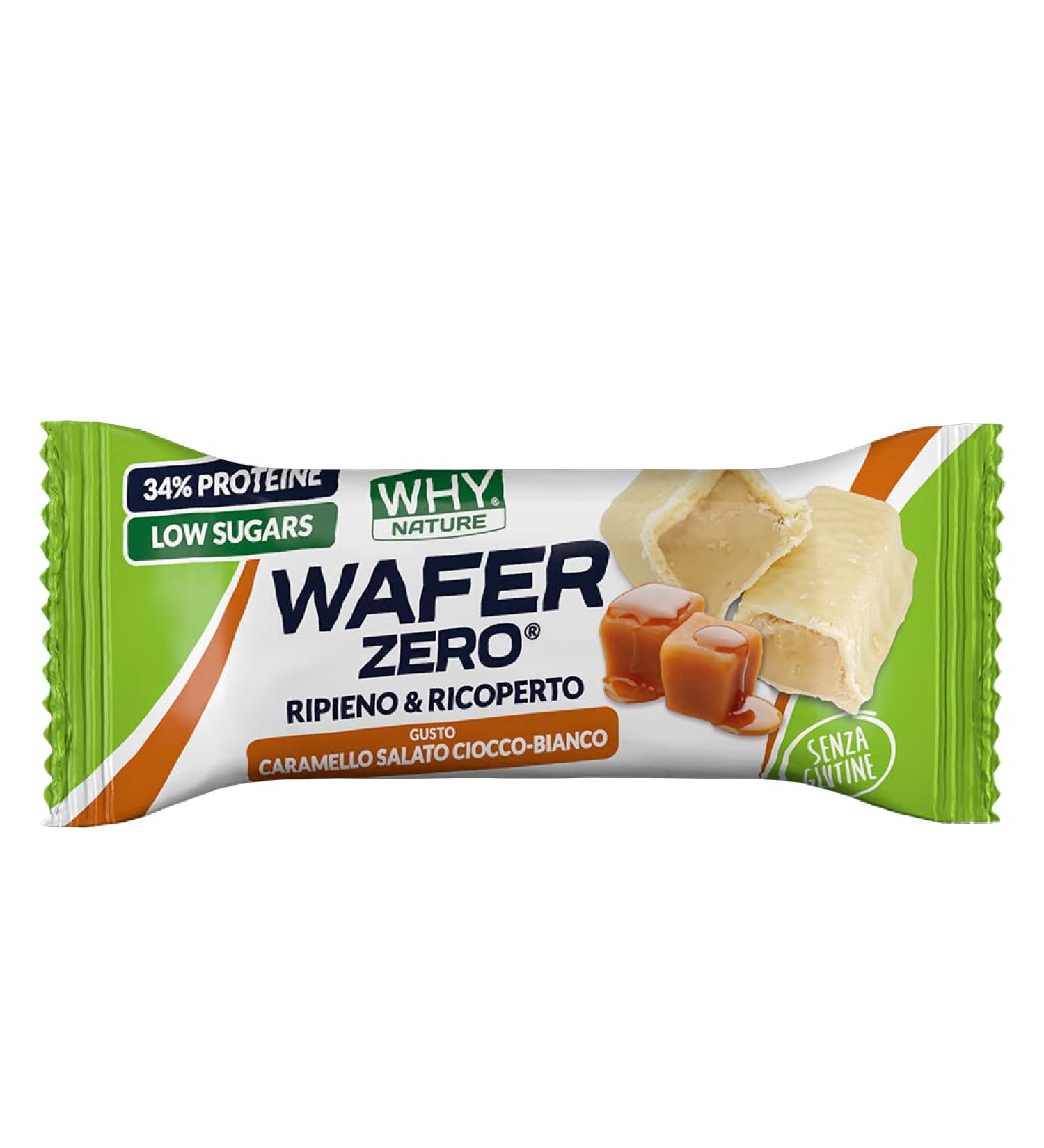  WHY NATURE WHY NATURE WAFER ZERO - Wafer waffle with protein filling - Gluten-free - Salted Caramel and White Chocolate flavor - 35g - Buy Online on GoSupps.com