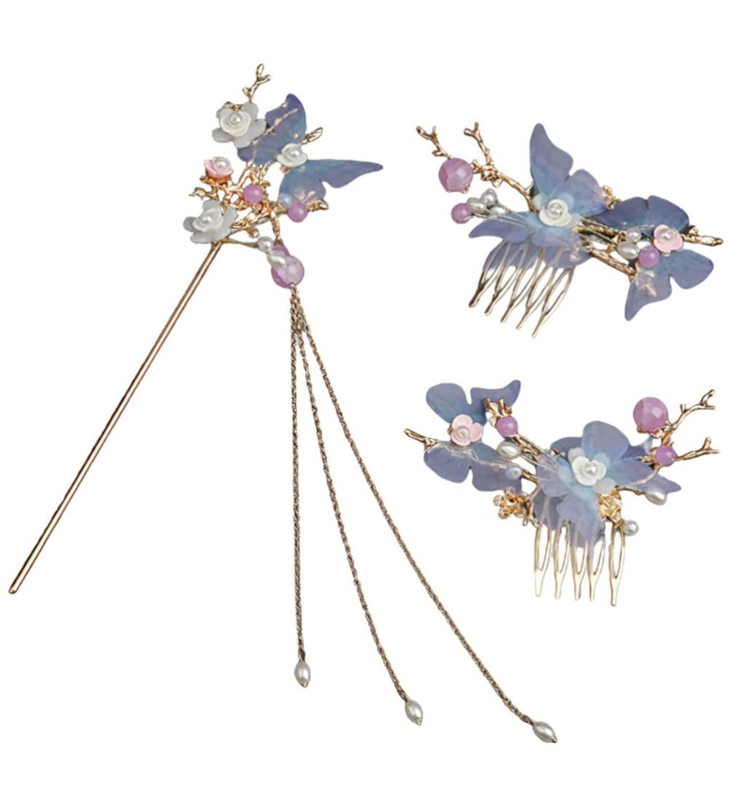 LALAFINA 1 Set Hair Comb Gold Hair Accessories Women Hair Accessories Hair Accessory for Women Antique Hair Sticks for Buns Vintage Hair Pin Hair Fork Alloy Girl Bride Chopsticks - Buy Online on GoSupps.com