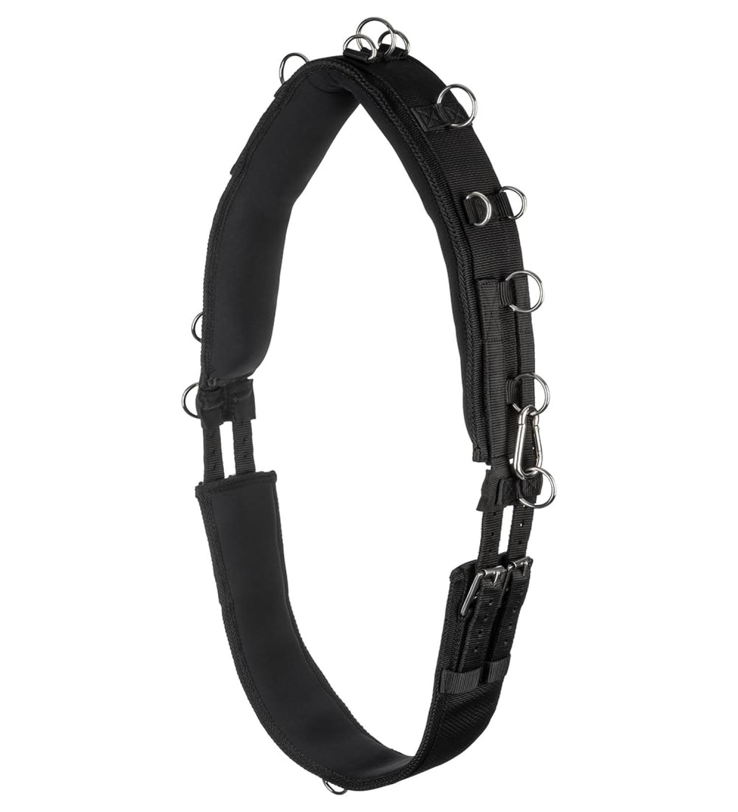 Equinate Conway Lunging Girth with Memory Foam for Thoroughbreds - 17 Side Reins & 2 Snap Hooks - Adjustable Waist Circumference | International Shipping Available - Buy Online on GoSupps.com