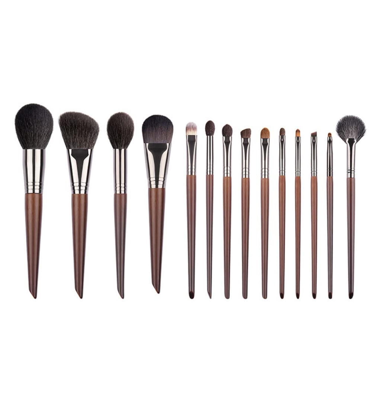DFHBFG Makeup Brush Set - 14 Wooden Handle Beauty Tools | Complete Makeup Brush Collection - Buy Online on GoSupps.com