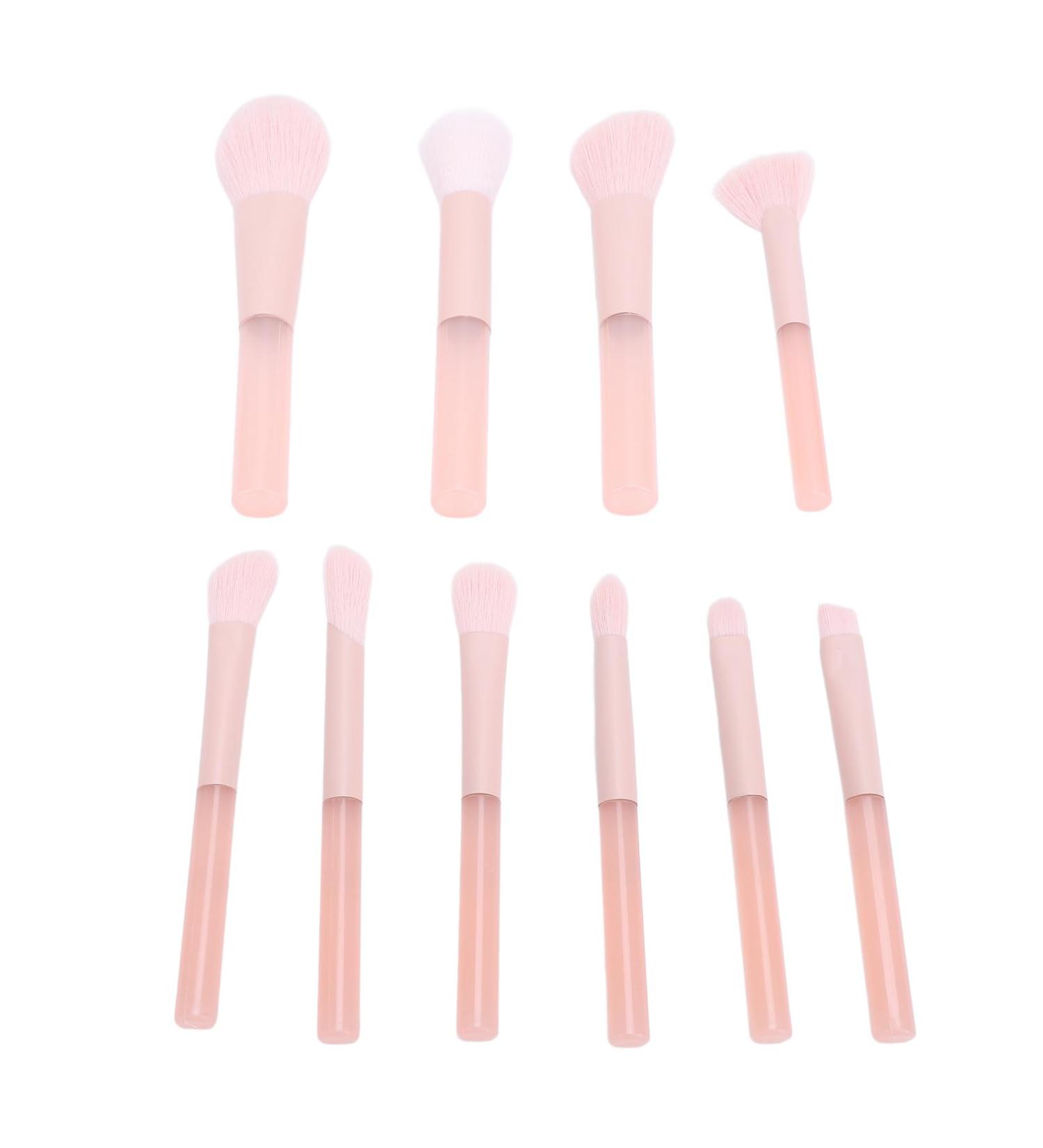 10 Peach Makeup Brushes Set - High-Quality Cosmetic Brush Set for Eyes Nose and Face - Perfect for Shadow Powder and Blush - Buy Online on GoSupps.com