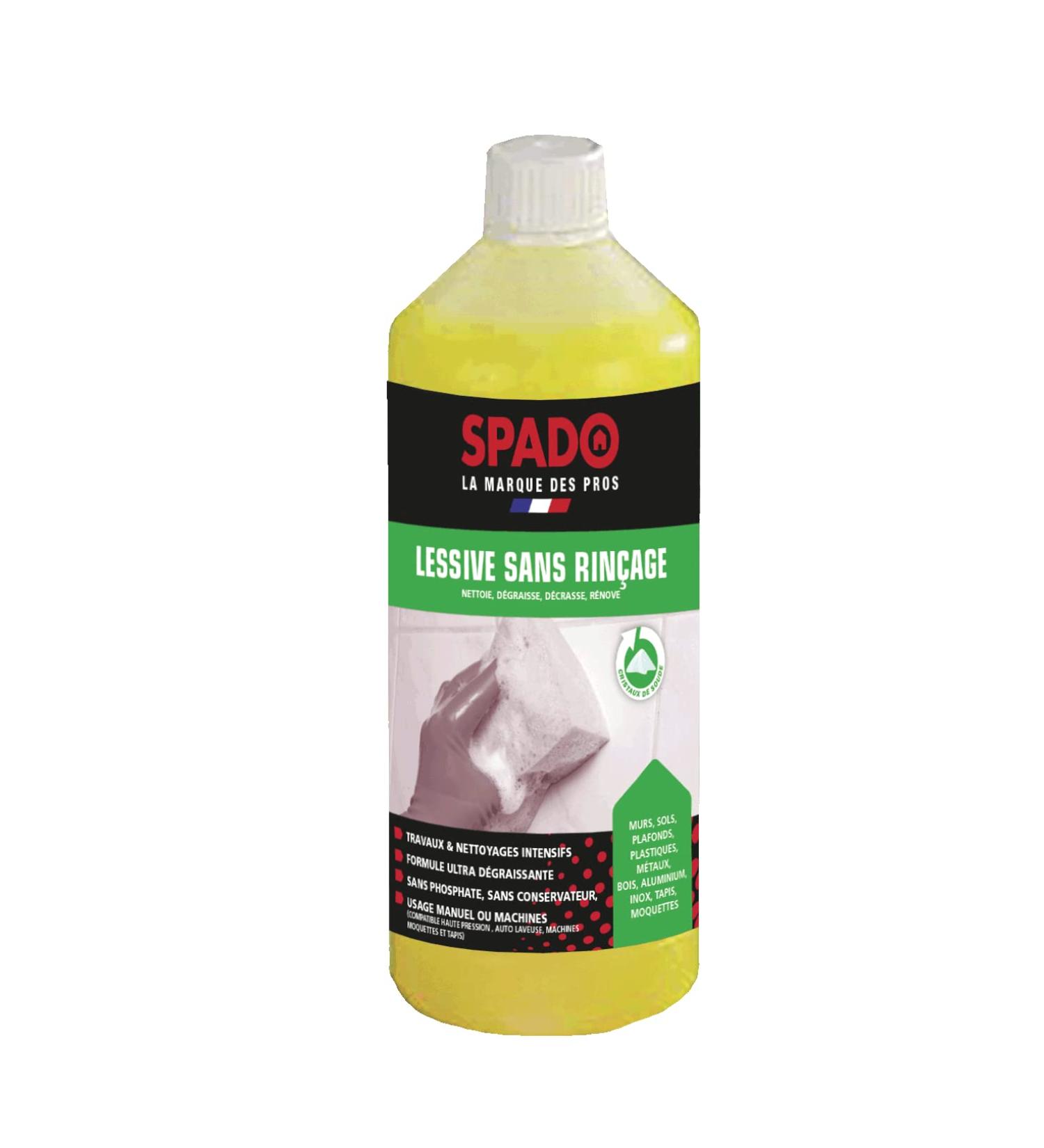 SPADO Pro Leave-In Washing Detergent Multi Surface Cleans Degreases and Degreases Manual or Machine Phosphate Free No Preservatives Liquid 1 L Made in France - Buy Online on GoSupps.com