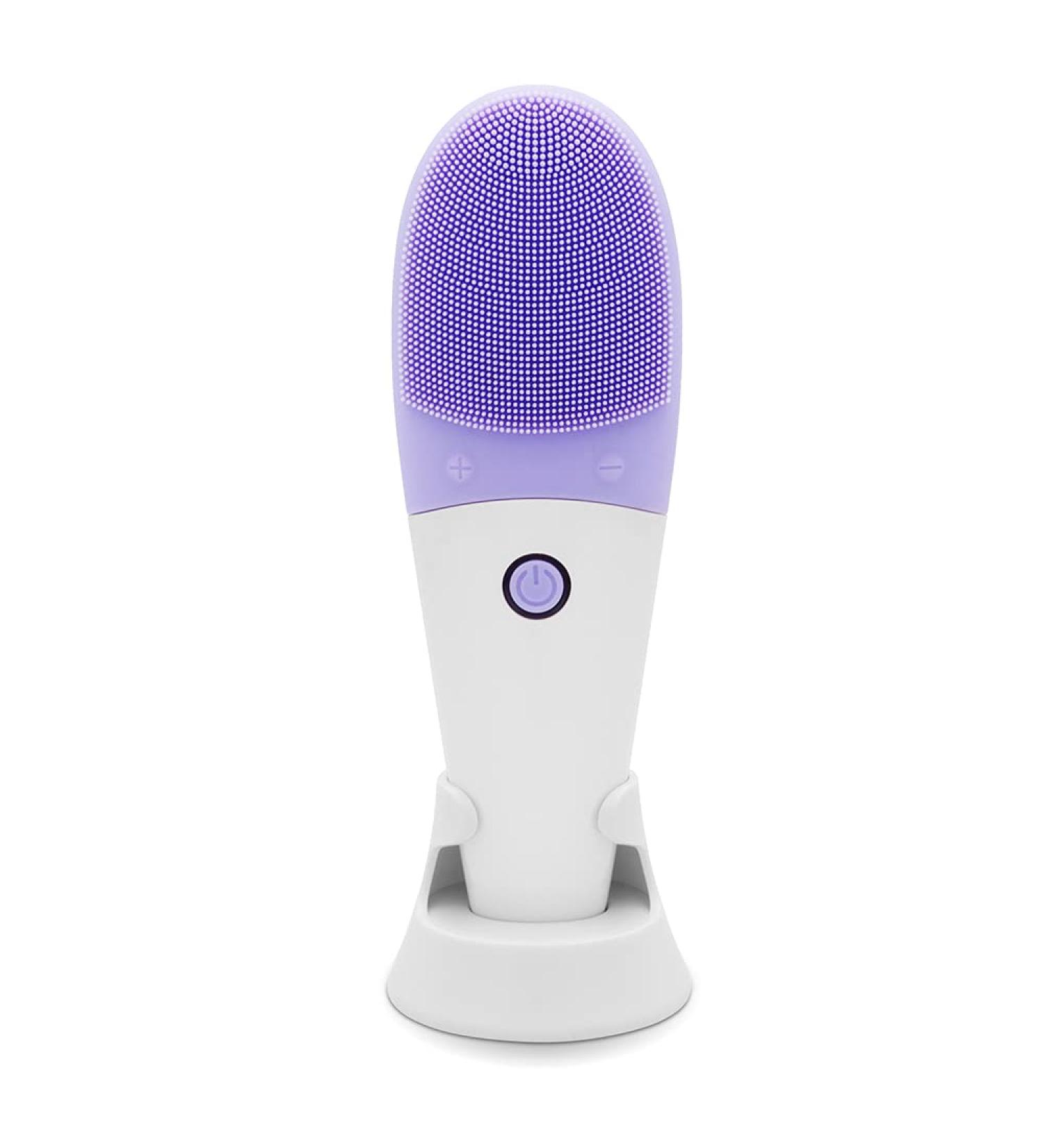 Handy Face Cleansing Brush | Silicone Facial Scrub Massager for Deep Cleansing Makeup Removal & Blemish Control - Purple - Buy Online on GoSupps.com