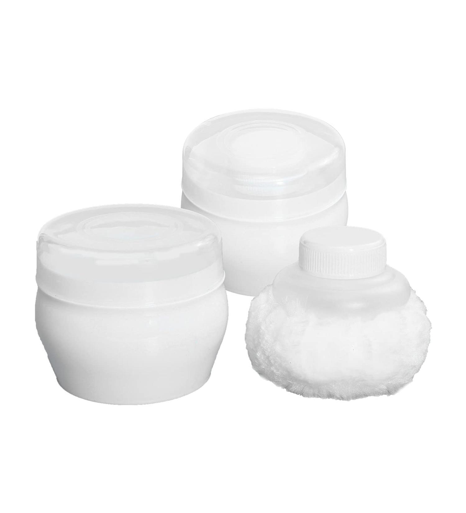 TOYANDONA 2 Ensembles B b Houppette Bo te Moelleux Corps Apr s- Bain Poudre Cas B b Soins Visage Corps Villosit s Powder Puff R cipient Maquillage Cosm tique Poudre De Titulaire avec Blanc - Buy Online on GoSupps.com