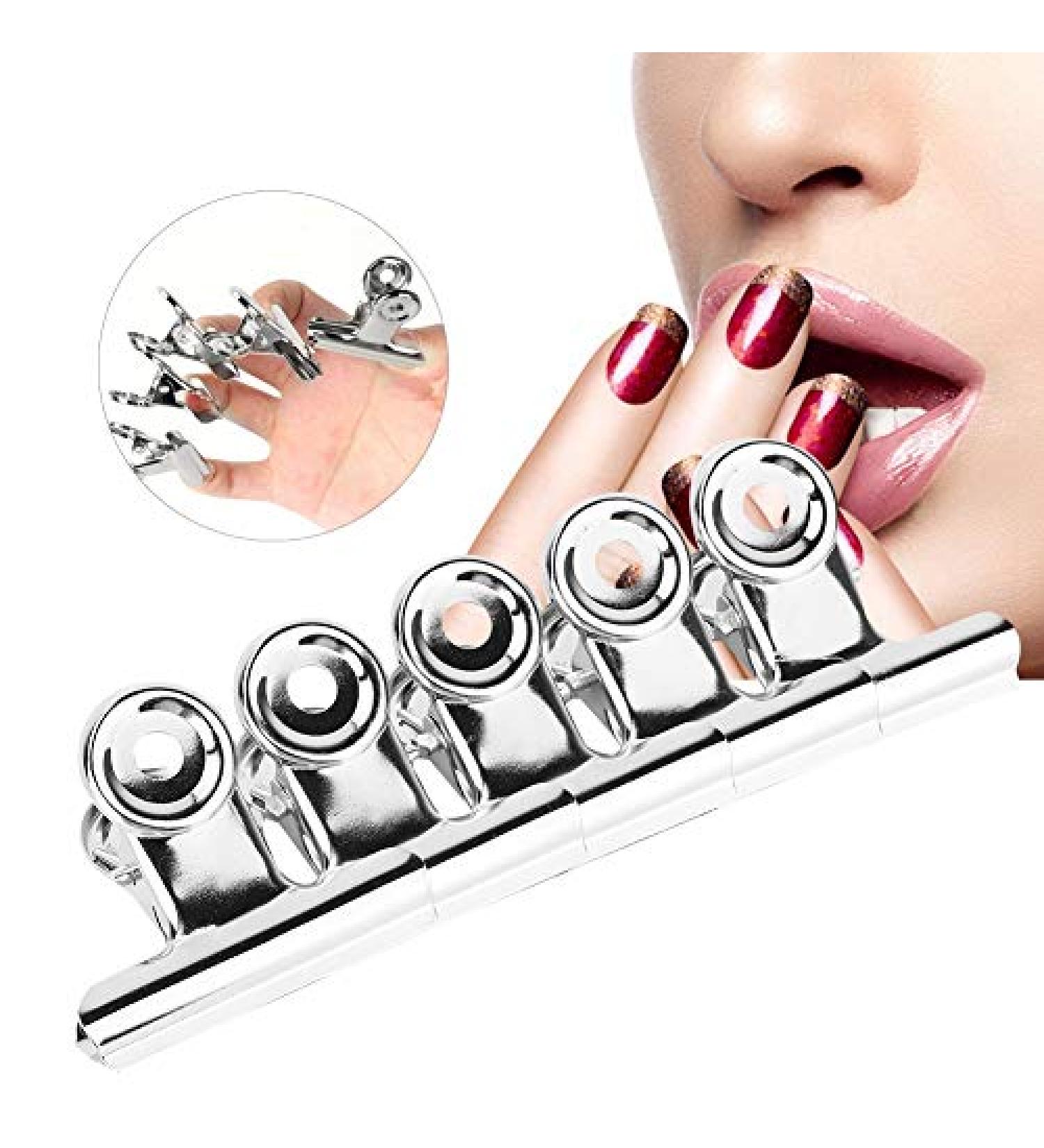 Rotekt 5pcs Stainless Steel C Curve Nail Extension Clips - Premium Multifunctional Nail Art Accessories for Perfect Extensions - Buy Online on GoSupps.com