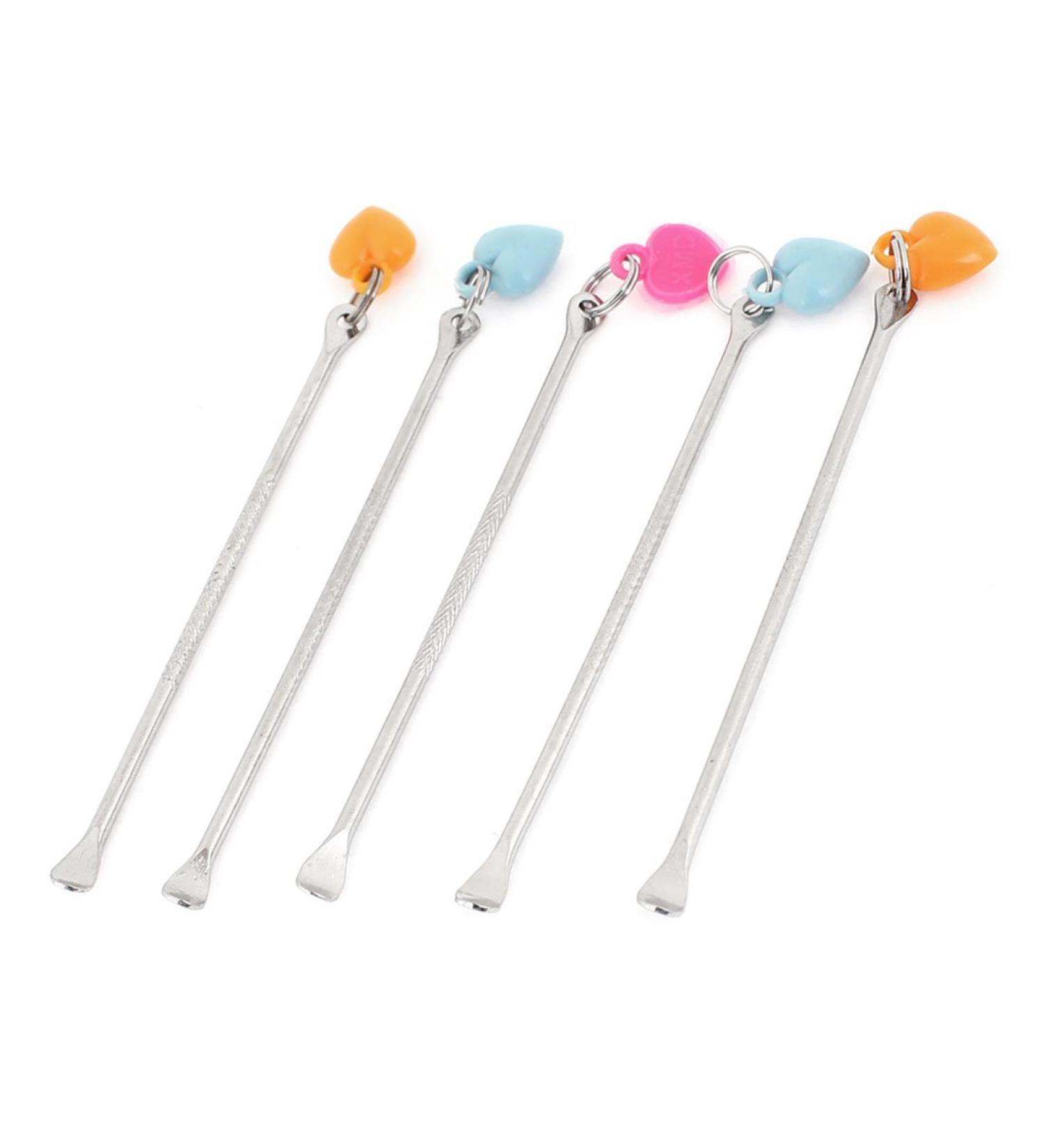 Qtqgoitem Silver Tone Textured Earpick Ear Wax Cleaning Tool 5 Pcs (Model: c15 98f ca8 8c4 dd6)