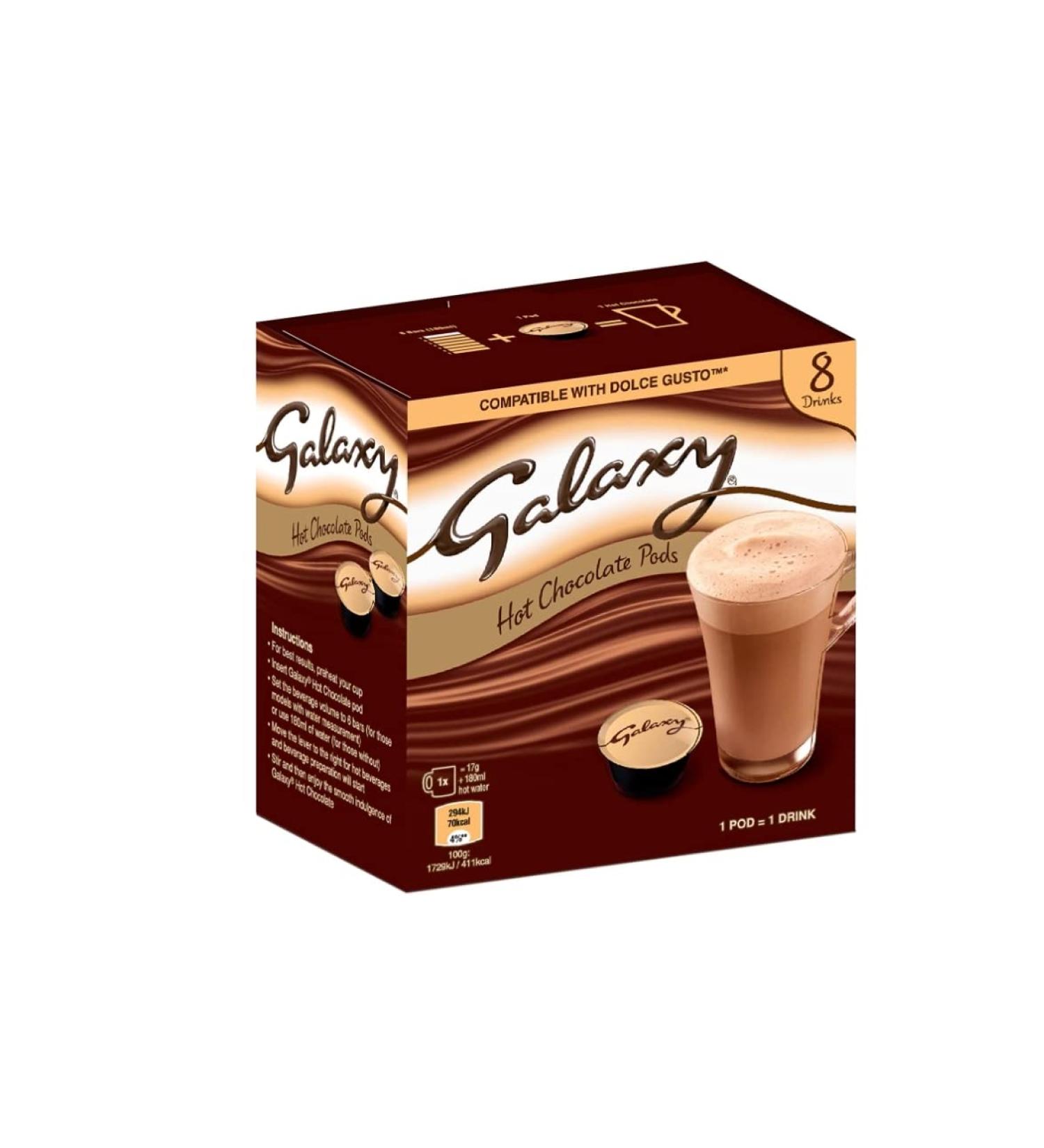 Galaxy Orange Hot Chocolate pods - 8 pods (1 Box) Orange 8 Count (Pack of 1)