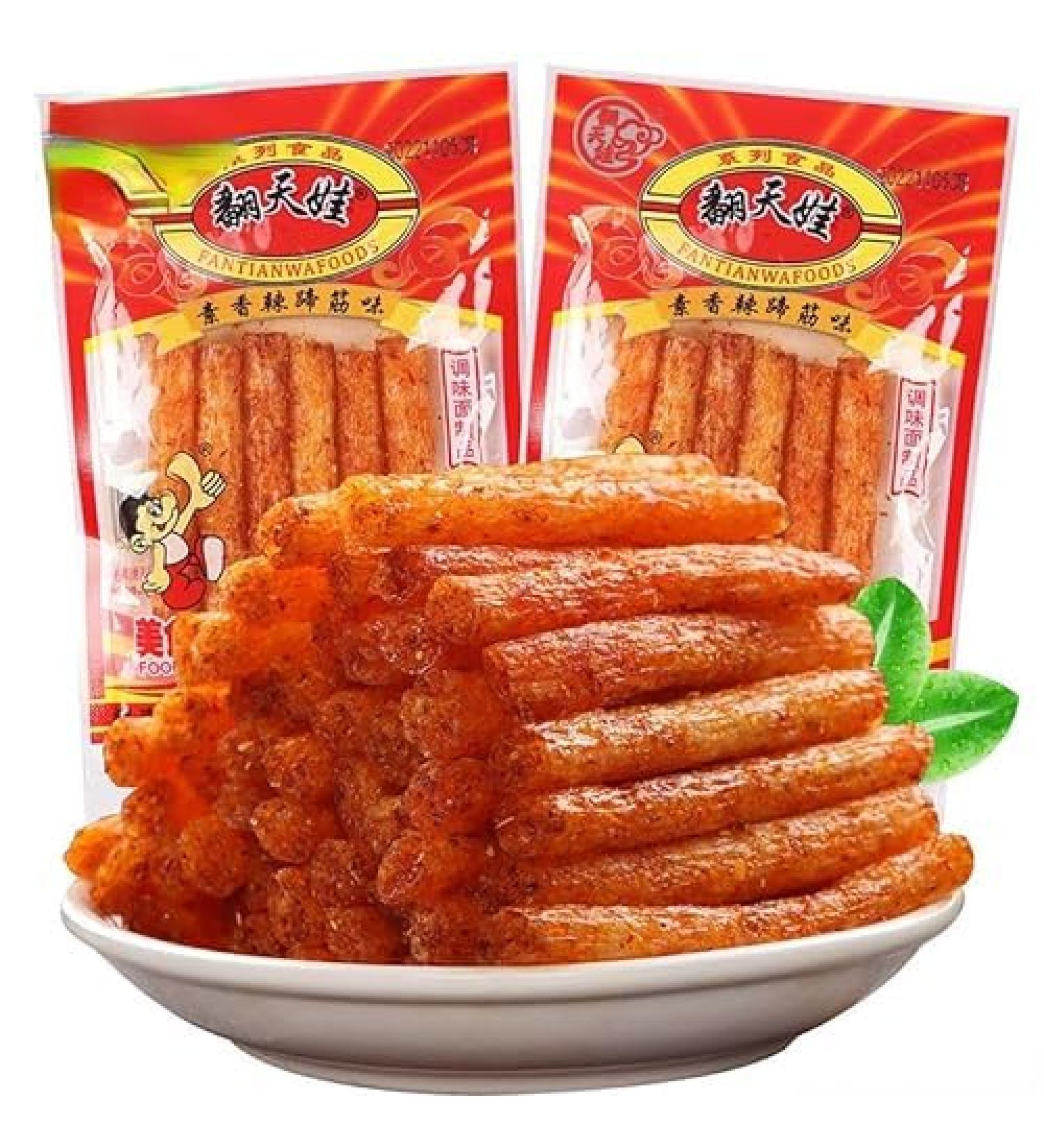 Spicy Gluten Latiao Traditional gluten Nostalgia Spicy Strips super spicy spicy stick delicious Instant classic hot&spicy flavor snack Vegan Sweet and spicy snacks (4bag) - Buy Online on GoSupps.com