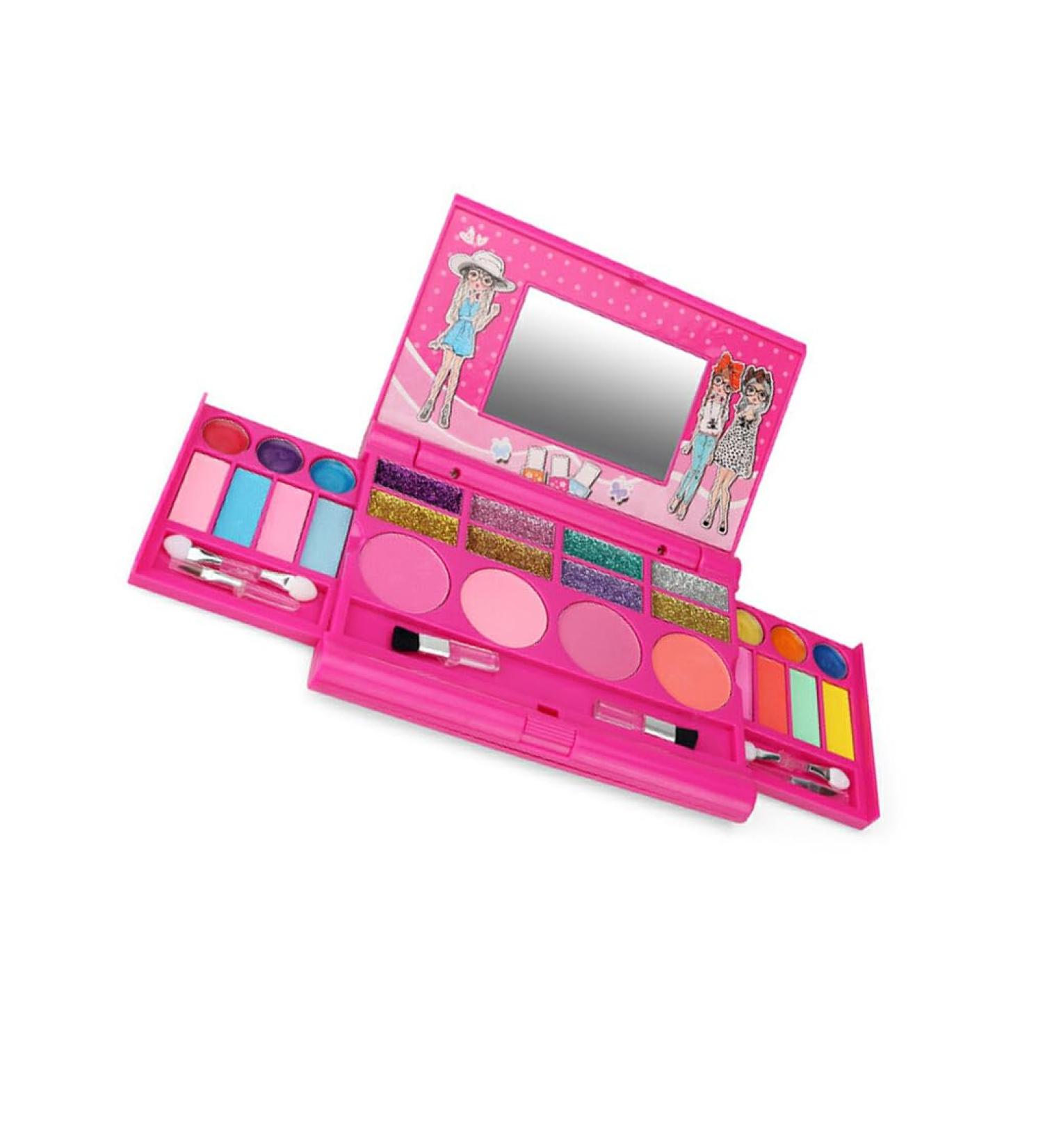 AUklOPVZZ Kids Cosmetic Kit With Mirror Shadow Washable Storage Box House Cosmetics Toy Household Travel Girls Birthday Gifts - Buy Online on GoSupps.com