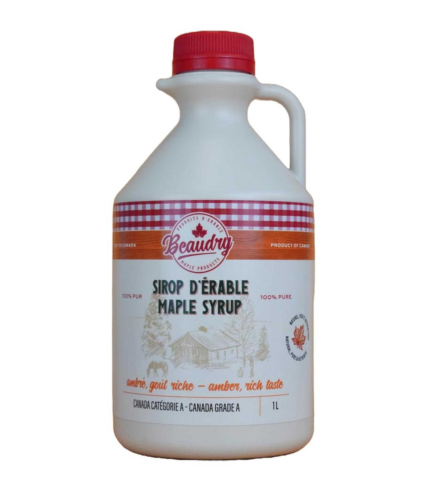 Maple syrup in 1 liter jug - Amber - Direct producer - 100% pure from Canada - Les Tr sors d'maple - Authentic and 100% natur - Buy Online on GoSupps.com