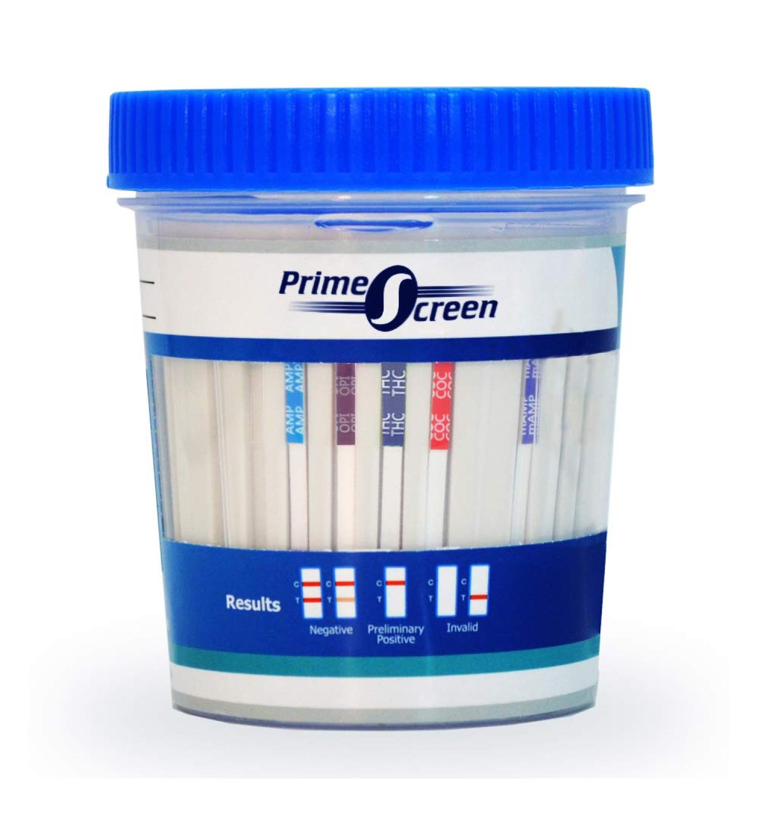 Prime Screen 5-Panel Drug Test Compact Cup - 10 Pack | T-Cup for AMP, COC, mAMP, MET, OPI, THC | CDOA-254 - Buy Online on GoSupps.com