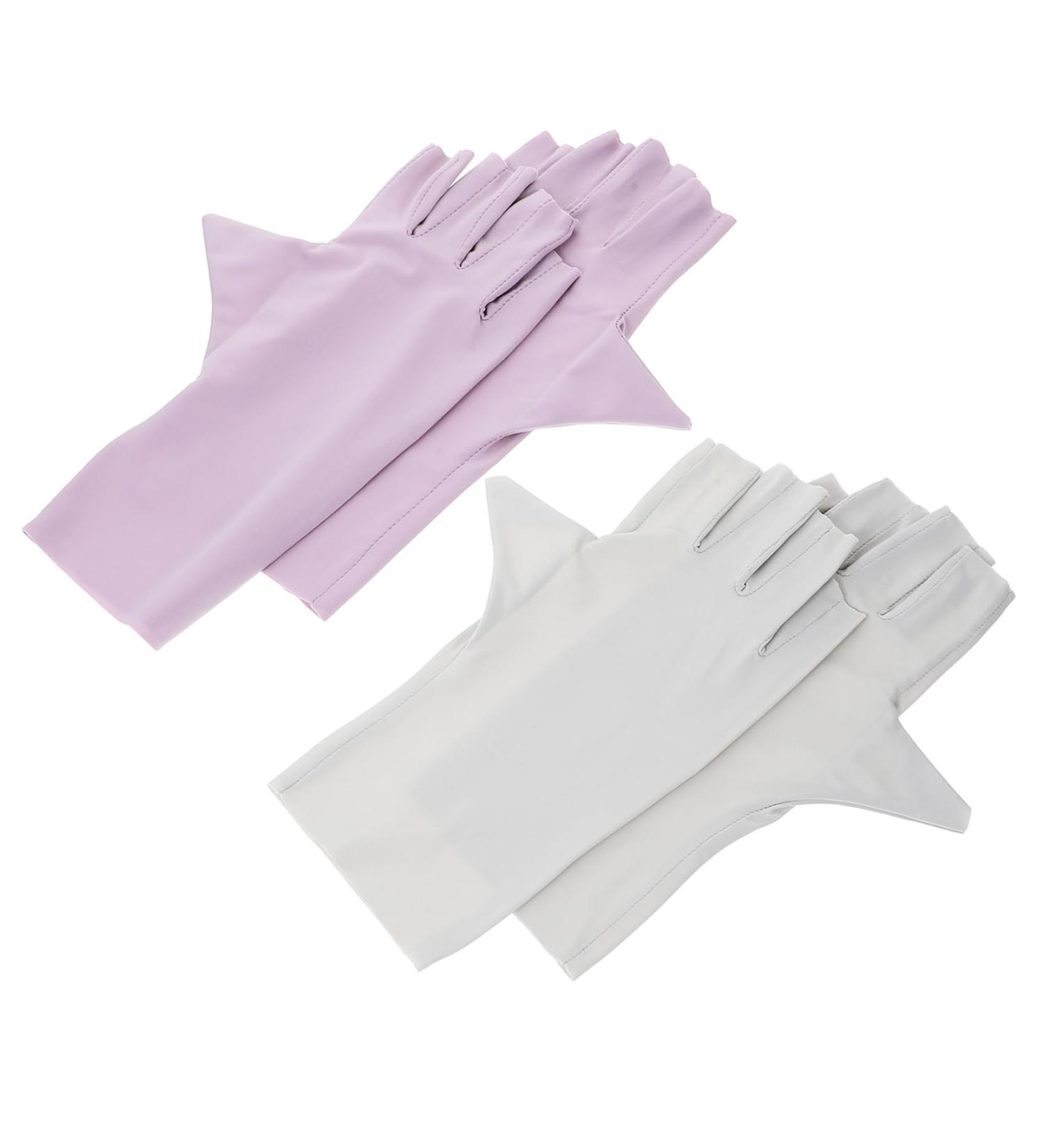 CIMAXIC 2 Pairs pink gloves UV protective gloves for manicure nail art accessory manicure UV gloves nail UV protection gloves for women UV nail gloves Nylon summer Accessories - Buy Online on GoSupps.com