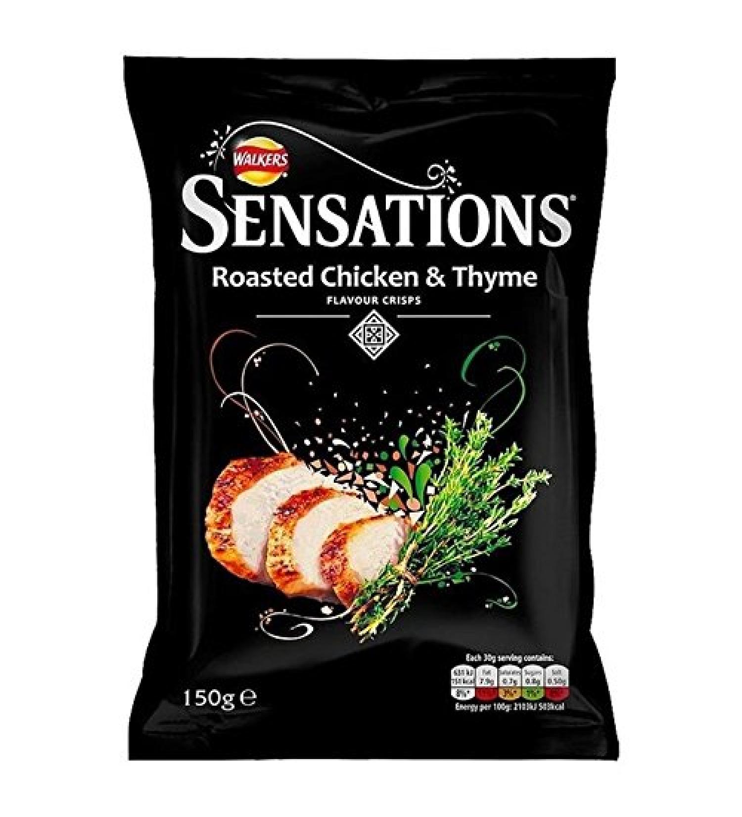 Walkers Sensations Roasted Chicken And Thyme Chips 150G - Pack of 6