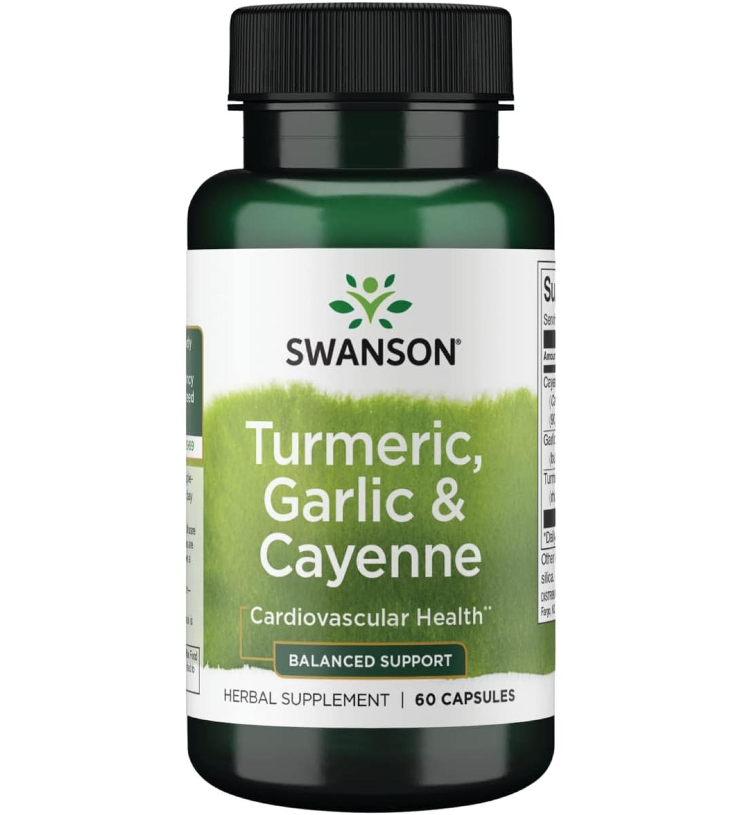 Swanson Full Spectrum Turmeric Garlic & Cayenne Capsules - 60 Count - Buy Online on GoSupps.com