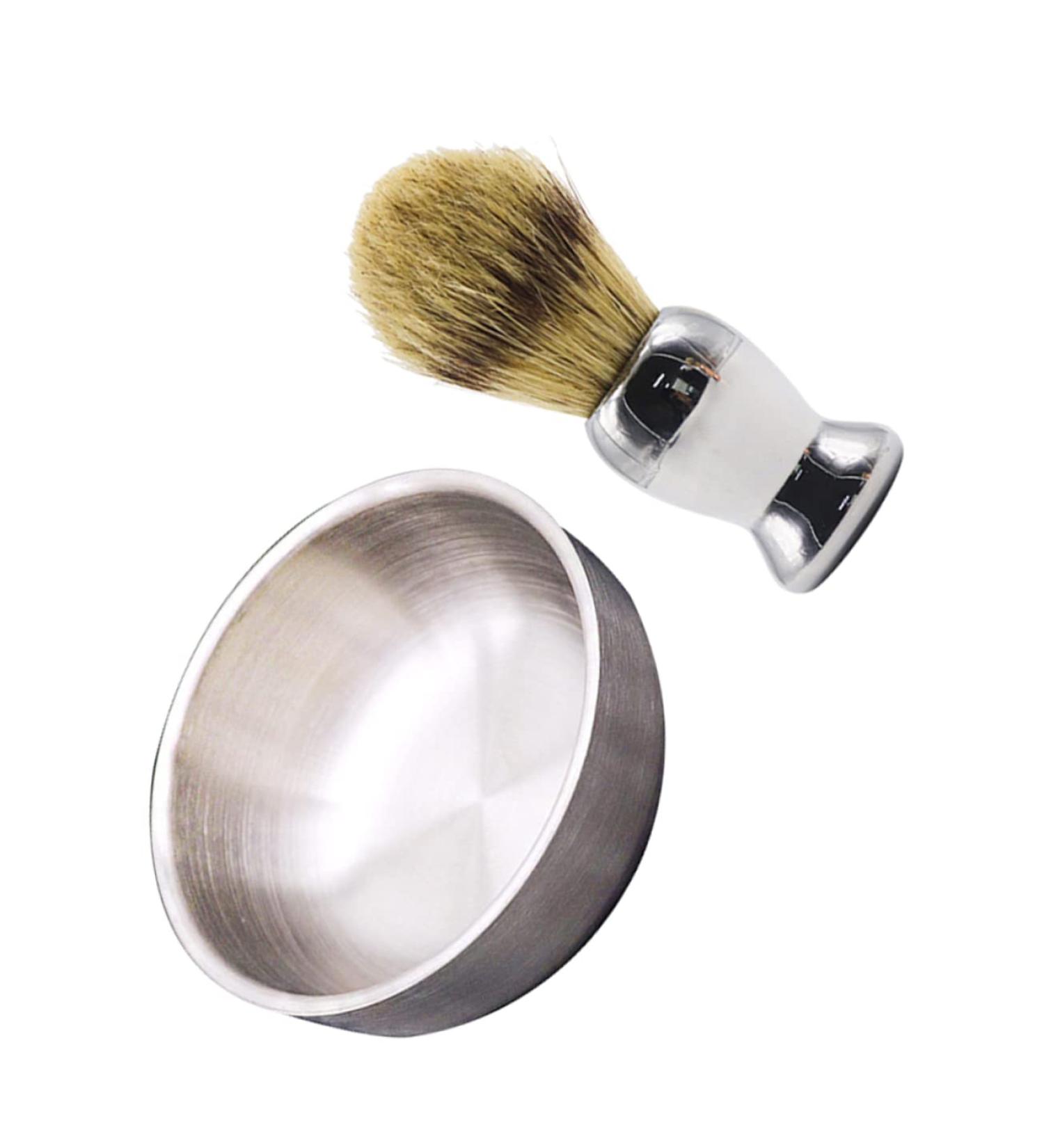 Mikinona Men's Wet Shaving Brush Set - 2-Piece Impact Bowl & Razor Brush for Easy Grooming | International Shipping Available - Buy Online on GoSupps.com