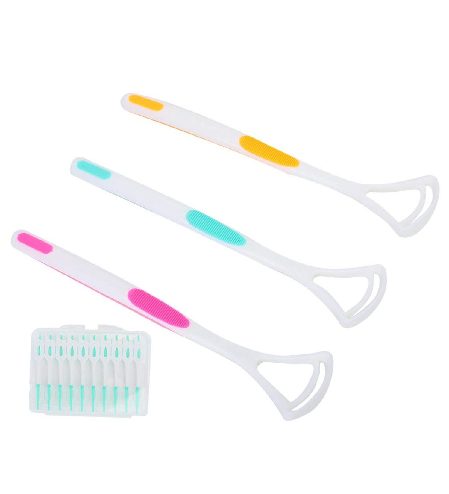 Verdant Touch Coated Tongue Scraps Interdental Brush Set - 6-Pack Oral Care Kit for Deep Cleaning Tooth Stains - Buy Online on GoSupps.com