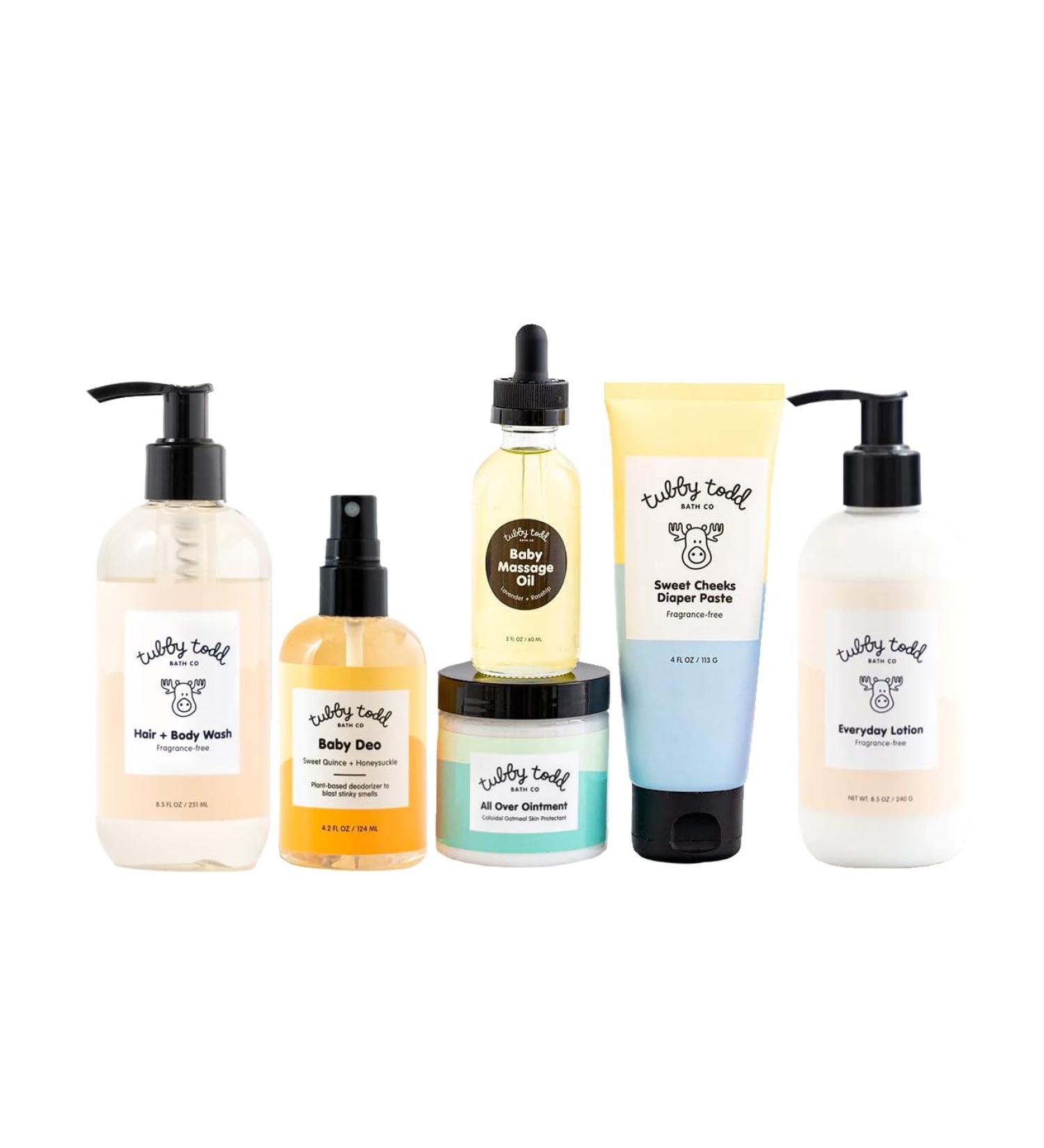 Tubby Todd Baby Arrival Bath & Skincare Set | Gift for Newborns - Shampoo Lotion Ointment & More | Fragrance-Free Baby Care Essentials - Buy Online on GoSupps.com