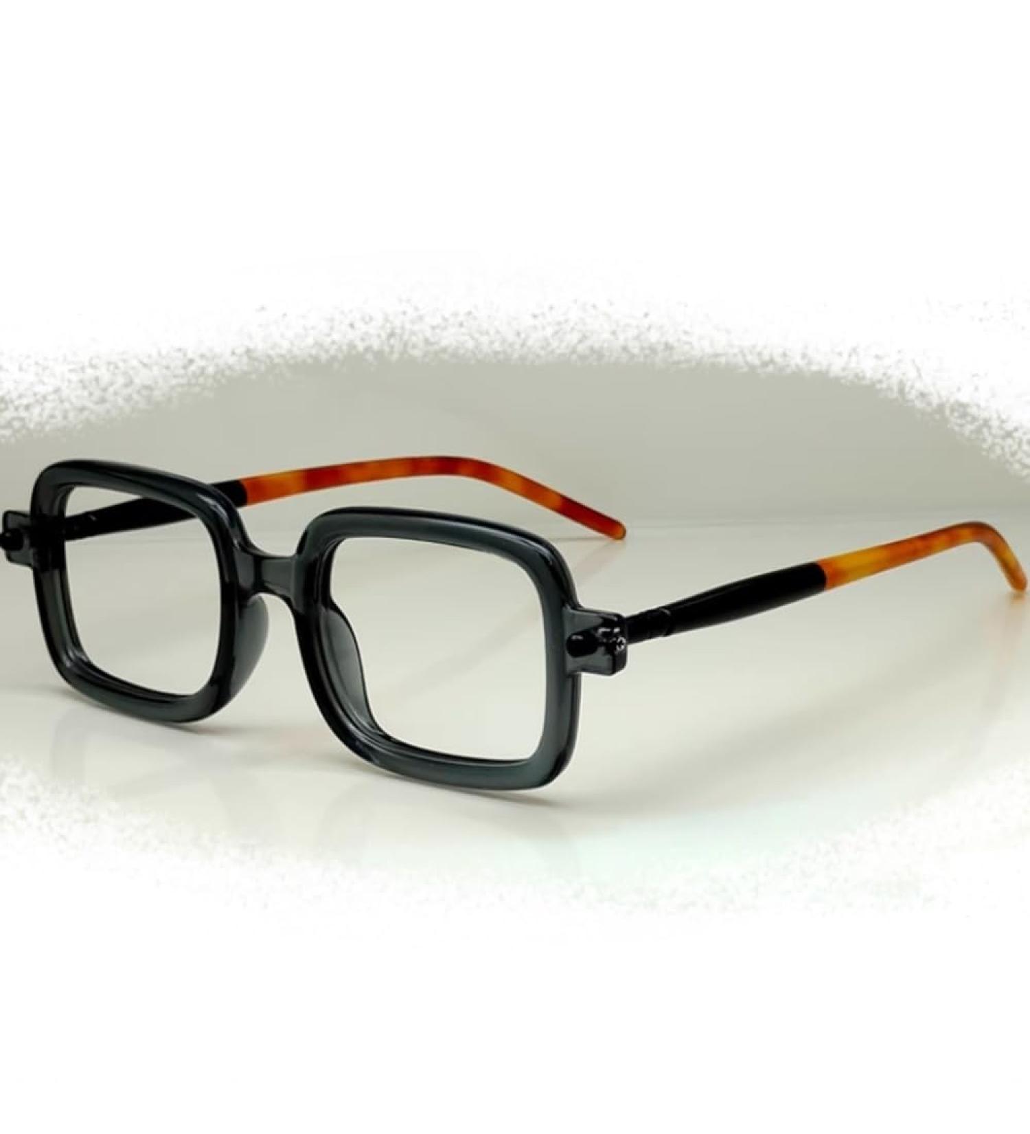 Nilza Square Reading Glasses for Men & Women | Retro Black Computer Glasses | Anti-Fatigue +2.0 Visual Aid - Buy Online on GoSupps.com