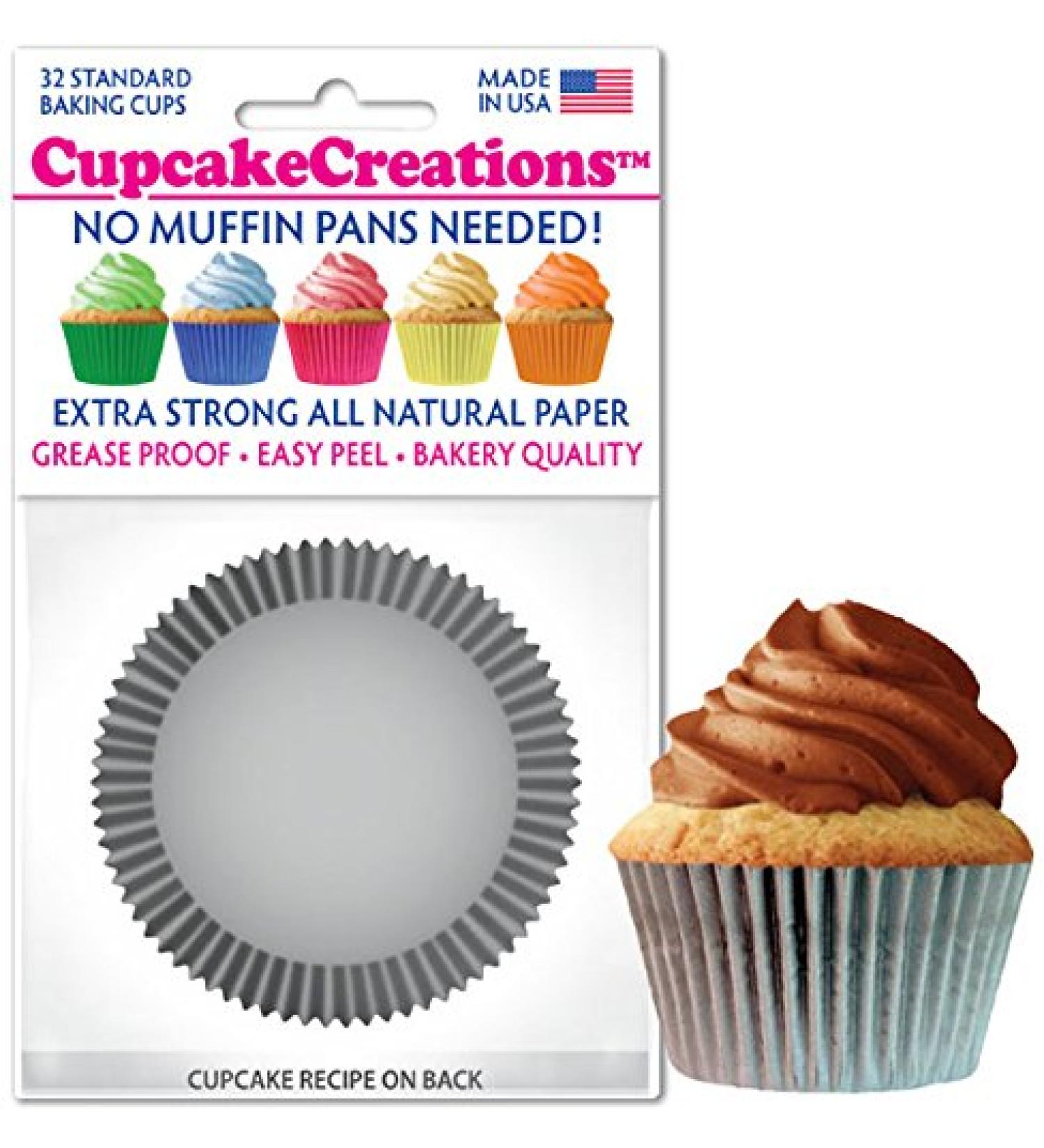 Silver Cupcake Liners - pkg of 32