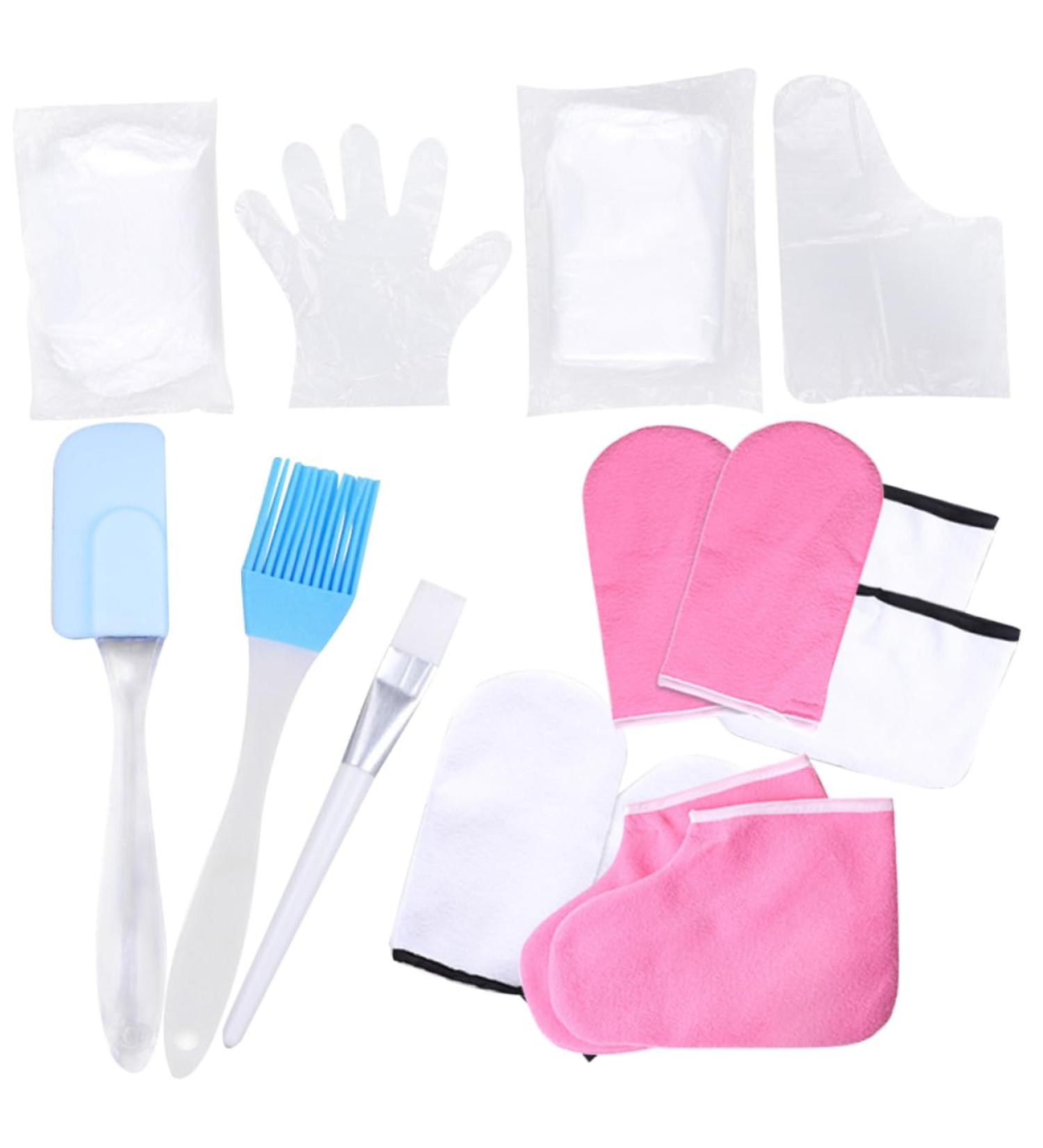 minkissy 2 Sets Hand and Foot Care Set Plastic Glove Liners Paraffin Wax Cover Hand Care Exfoliating Scrub Accessory Paraffin Socks Hand Use Work Bath Set Cotton Gloves (foot Covers) - Buy Online on GoSupps.com