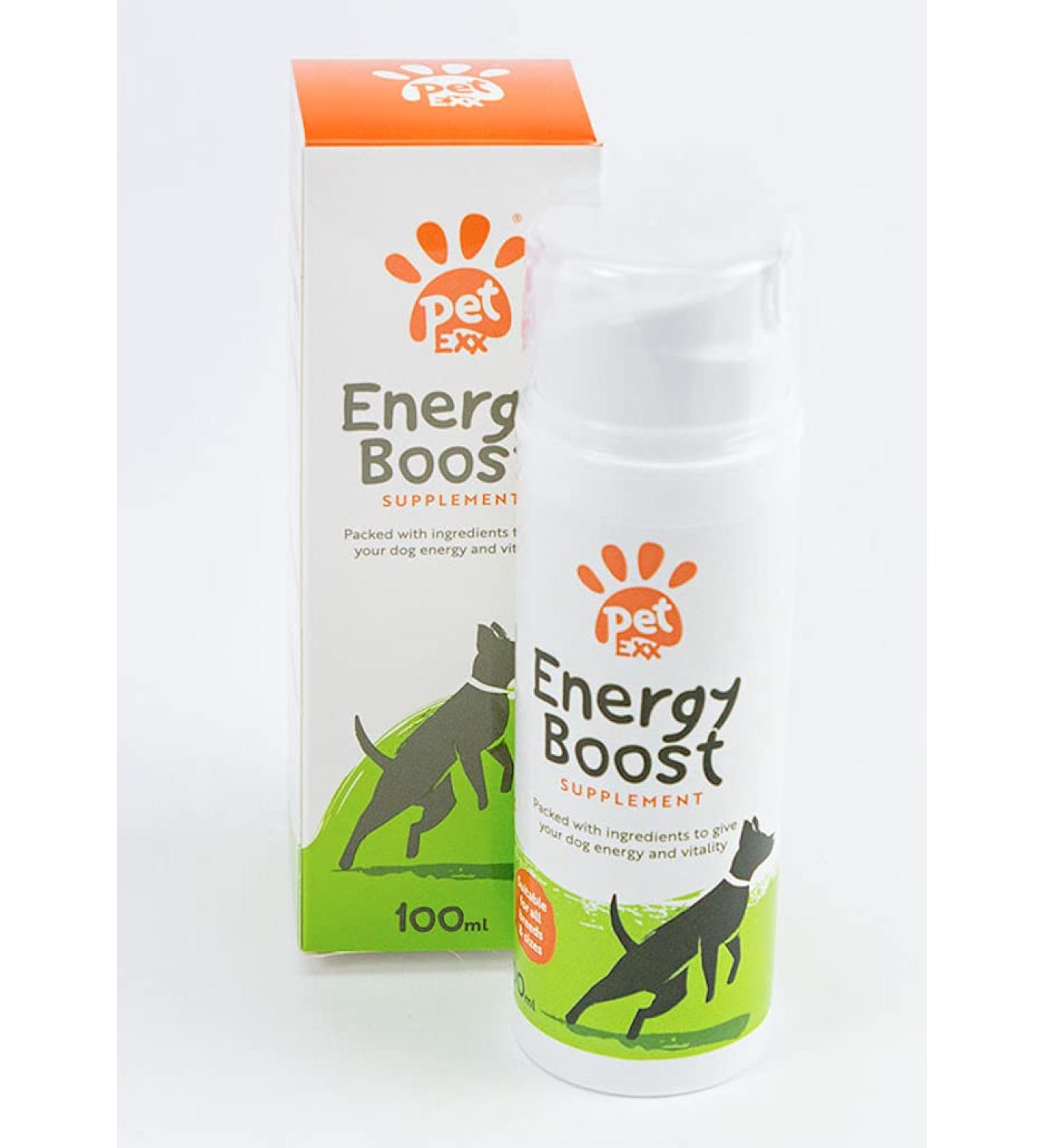 PetExx Energy Boost 100ml - Multivitamin Rehydration Immune Support Electrolyte Pet Supplement with Beta Glucans, Prebiotics, Amino Acids, Vitamins A E D3 & B12 - Green Tea Formula - Buy Online on GoSupps.com