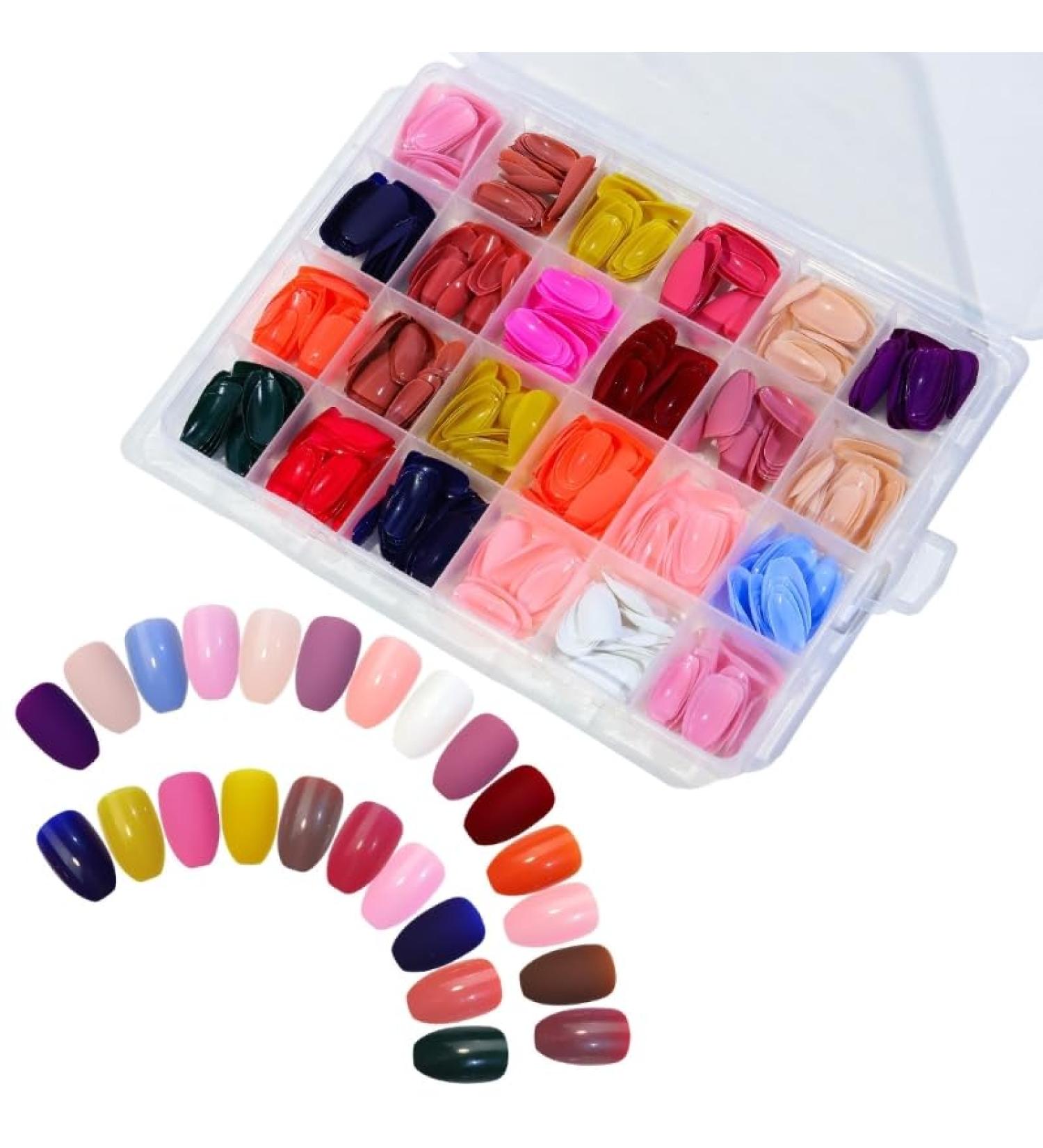576Pcs Medium Square Nails Colored Fake Nails Artificial Fingernails Acrylic Tip 12 Size for Women Long Ballerinas Nails Square Nails Nails Long - Buy Online on GoSupps.com