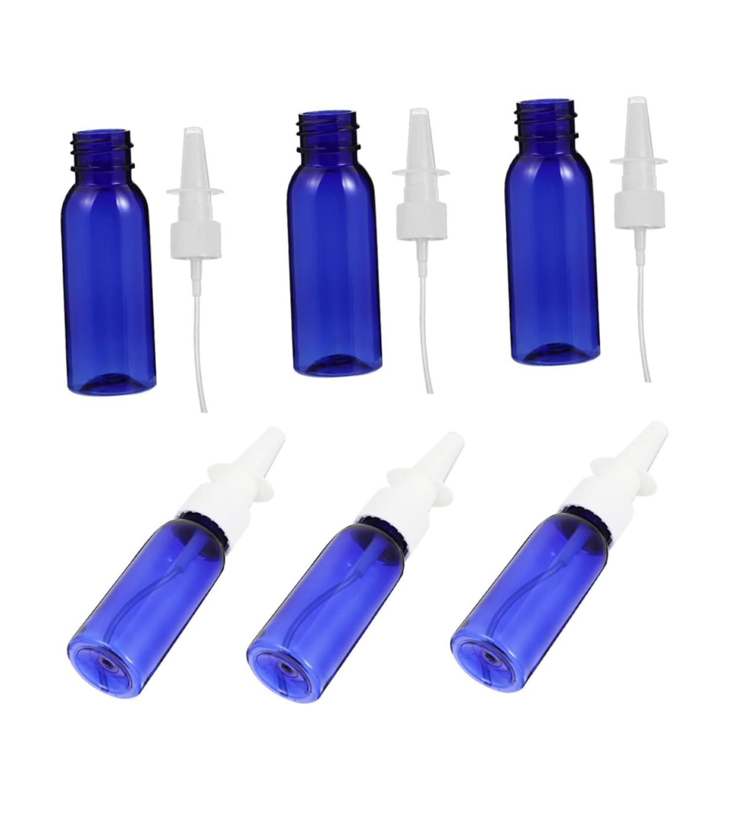 FOMIYES 6pcs Round Shoulder Nasal Spray Bottles - Travel Cosmetic Containers - Refillable Glass Cleaner Spray - Blue Sub Bottle - Buy Online on GoSupps.com