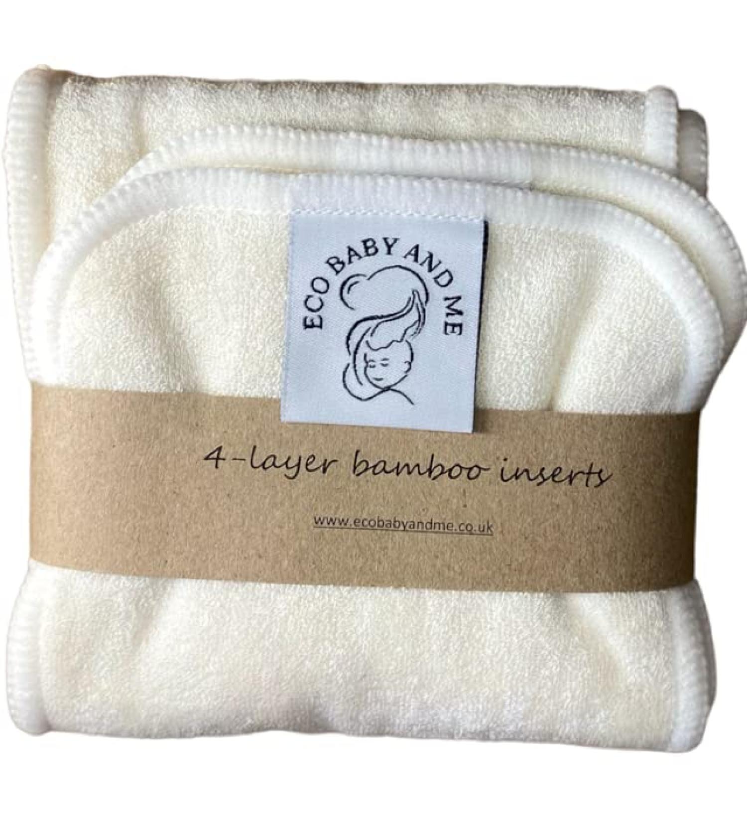 Eco Baby And Me BTP 4-Layer Bamboo Inserts (2-Pack) - Premium Quality Inserts for Cloth Diapers - Buy Online on GoSupps.com