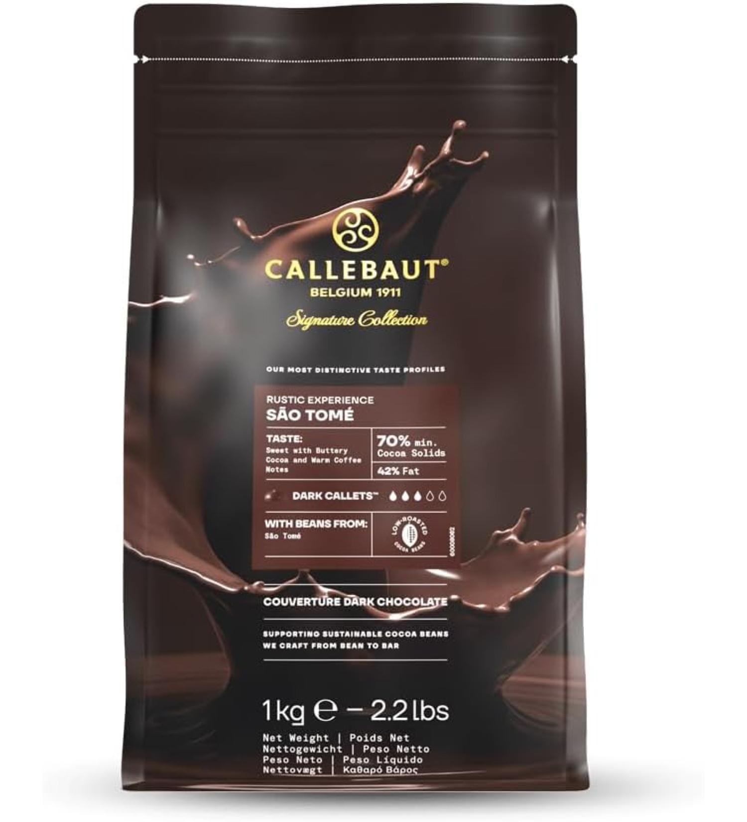 Callebaut Signature Collection Rustic Sao Tome Dark Origin Chocolate Couverture Callets 70% Cocoa - 1kg - Buy Online on GoSupps.com