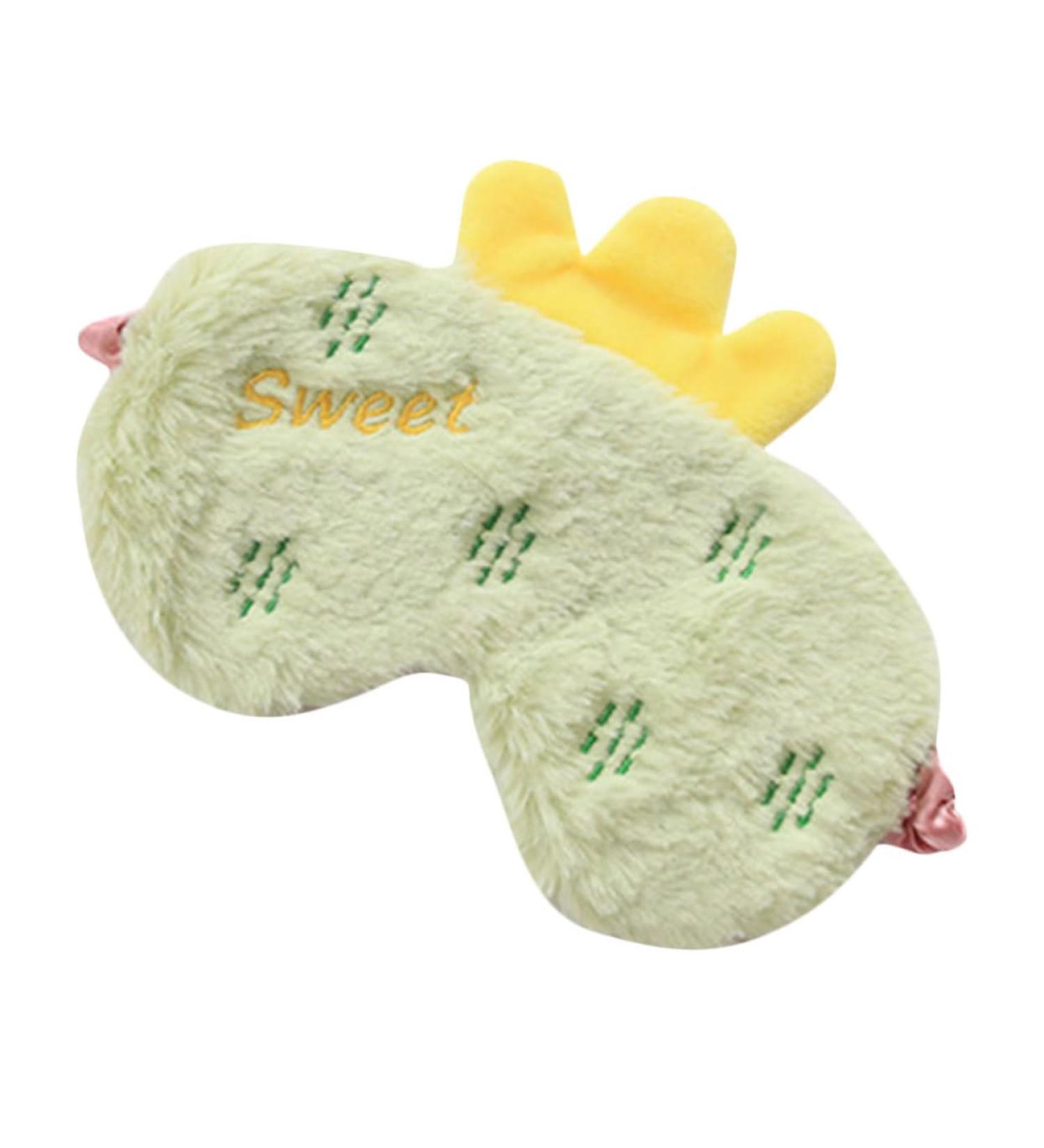 FRCOLOR Cactus Blindfold Plush Sleep Soft Eye Cover | Bunny Mask Girls Sleep Mask | Breathable Eye Mask for Sleeping | Green - Buy Online on GoSupps.com