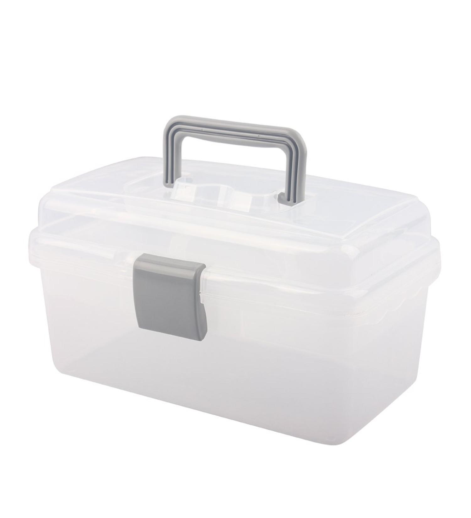 BangQiao Clear Gray White Plastic Storage Container Box with Handle and Latch Lock - Multipurpose Organizer - Buy Online on GoSupps.com
