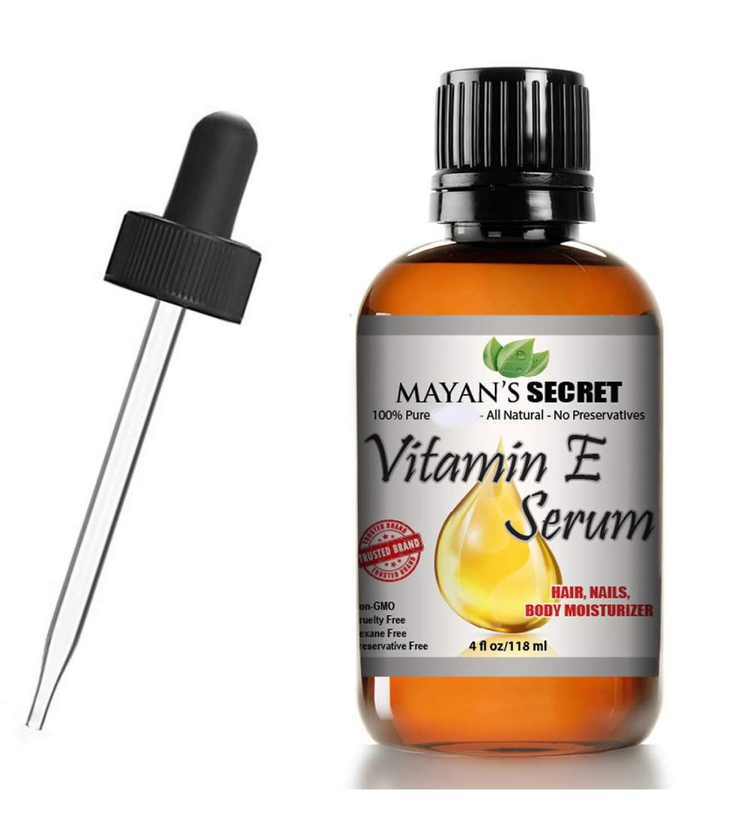 Vitamin E Serum 100% Pure oil All Natural Face Dry Skin & Body Moisturizer Hair & Nail Growth Oil Large 4 OZ