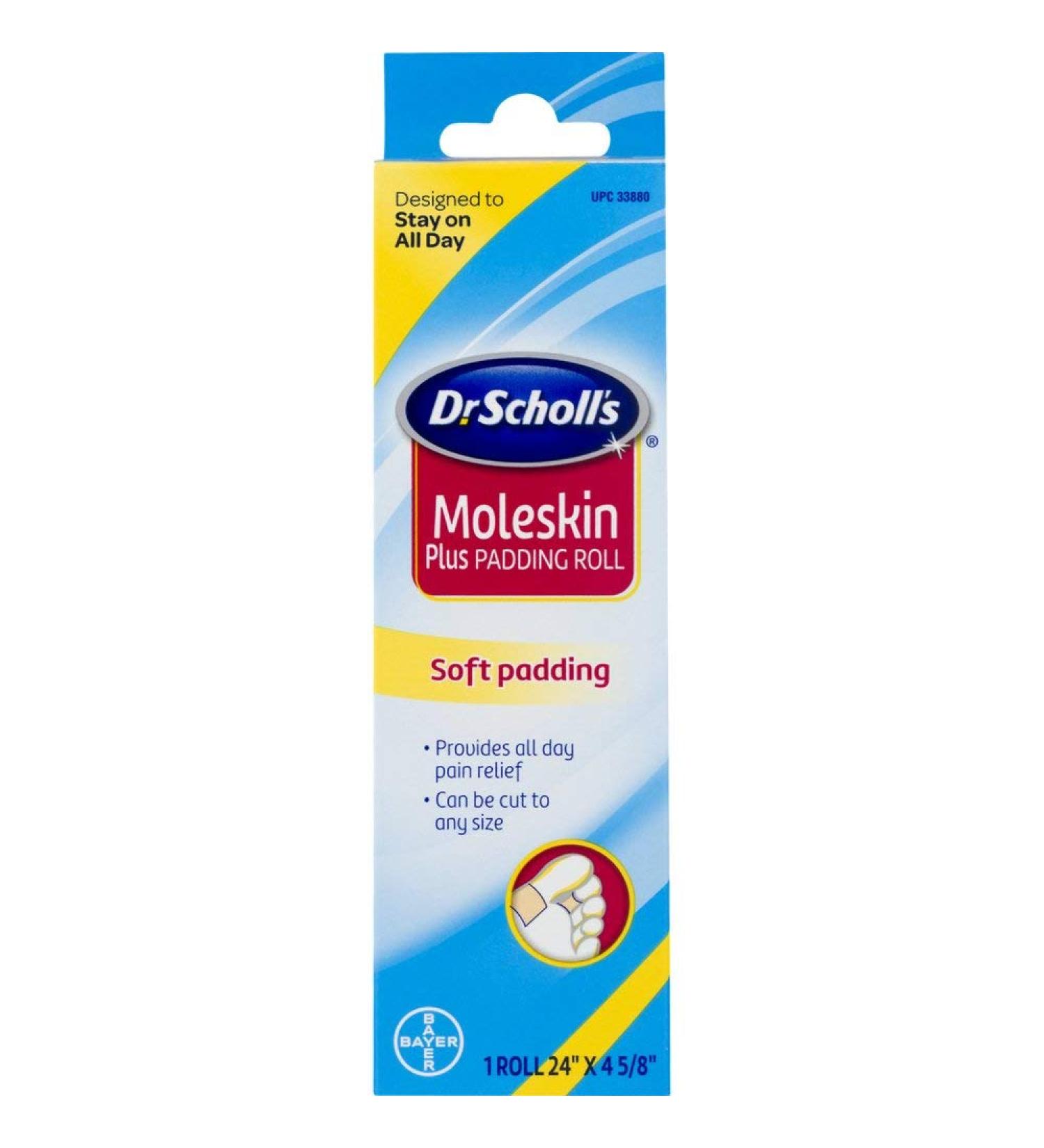 Dr. Scholl's Moleskin Plus Padding Roll 1 Each (Pack of 6)