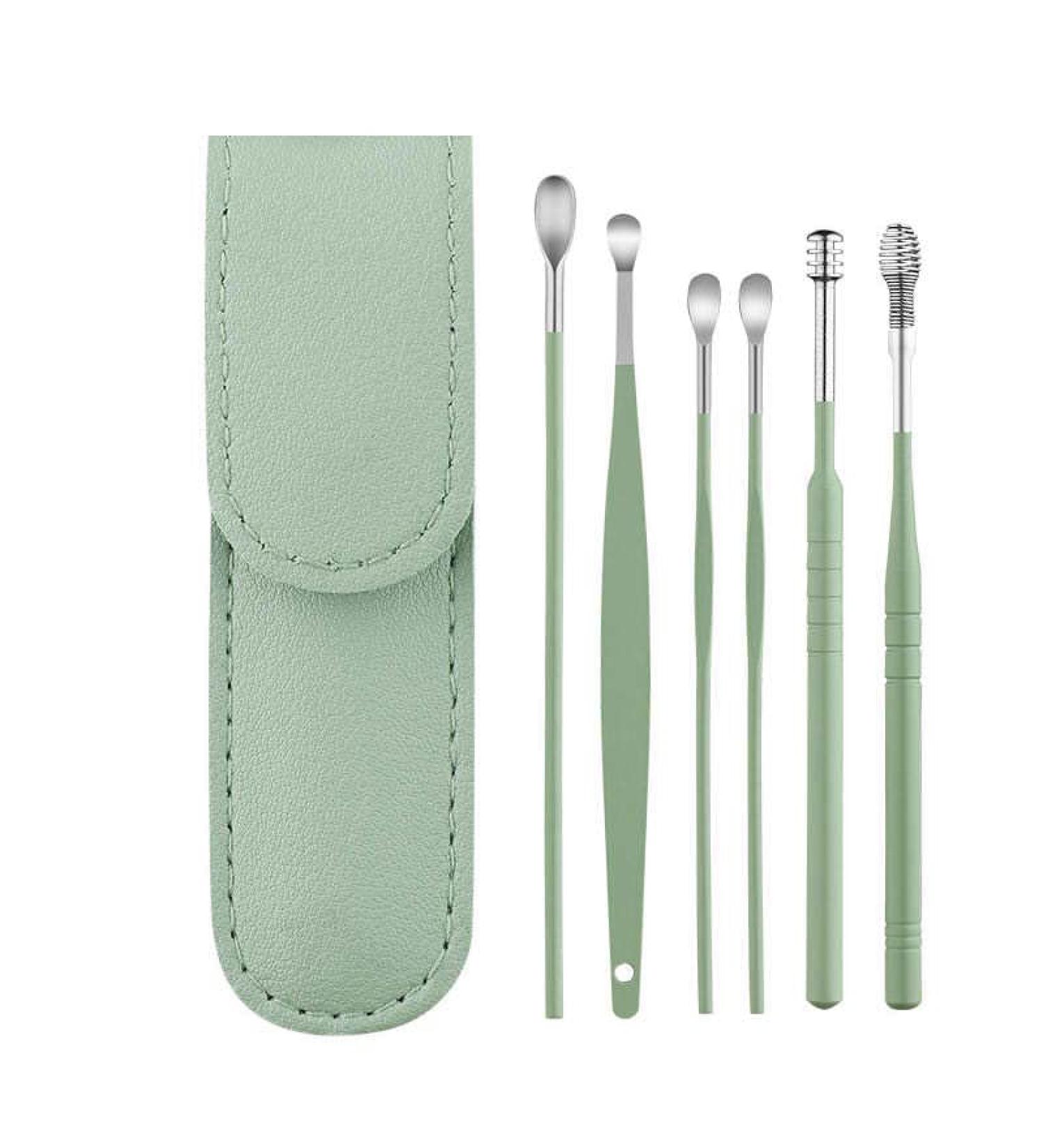 Bafnsiji 6pcs Ear Pick Earwax Removal Kit - Stainless Steel Tools with Storage Bag for Safe and Easy Ear Cleaning - Reusable Wax Removal Set - Buy Online on GoSupps.com