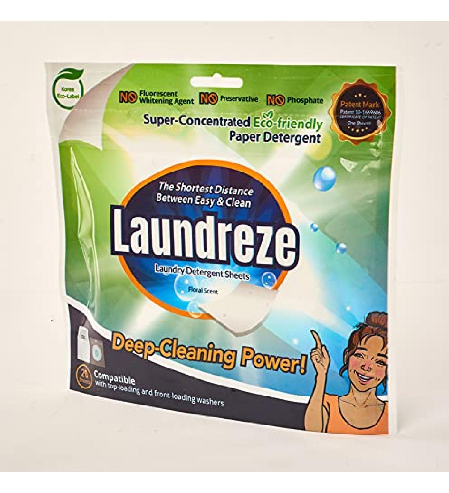 Biodegradable Laundry Detergent Sheets - Eco-Friendly Plastic-Free No Harmful Chemicals (40 Sheets - Buy Online on GoSupps.com