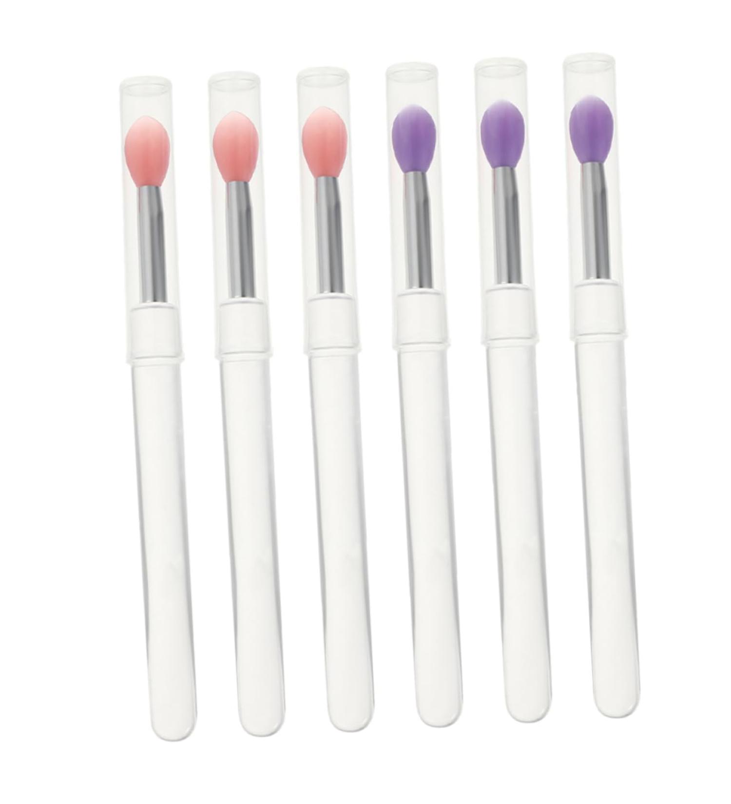 Healeved 6pcs Silicone Lip Brush Lip Gloss Brush Lipstick Applicator Eyeshadow Applicators Lip Mask Applicator Brush Silicone Brush Lip Mask Brush Lipstick Brush with Caps Lip Brush Wand - Buy Online on GoSupps.com
