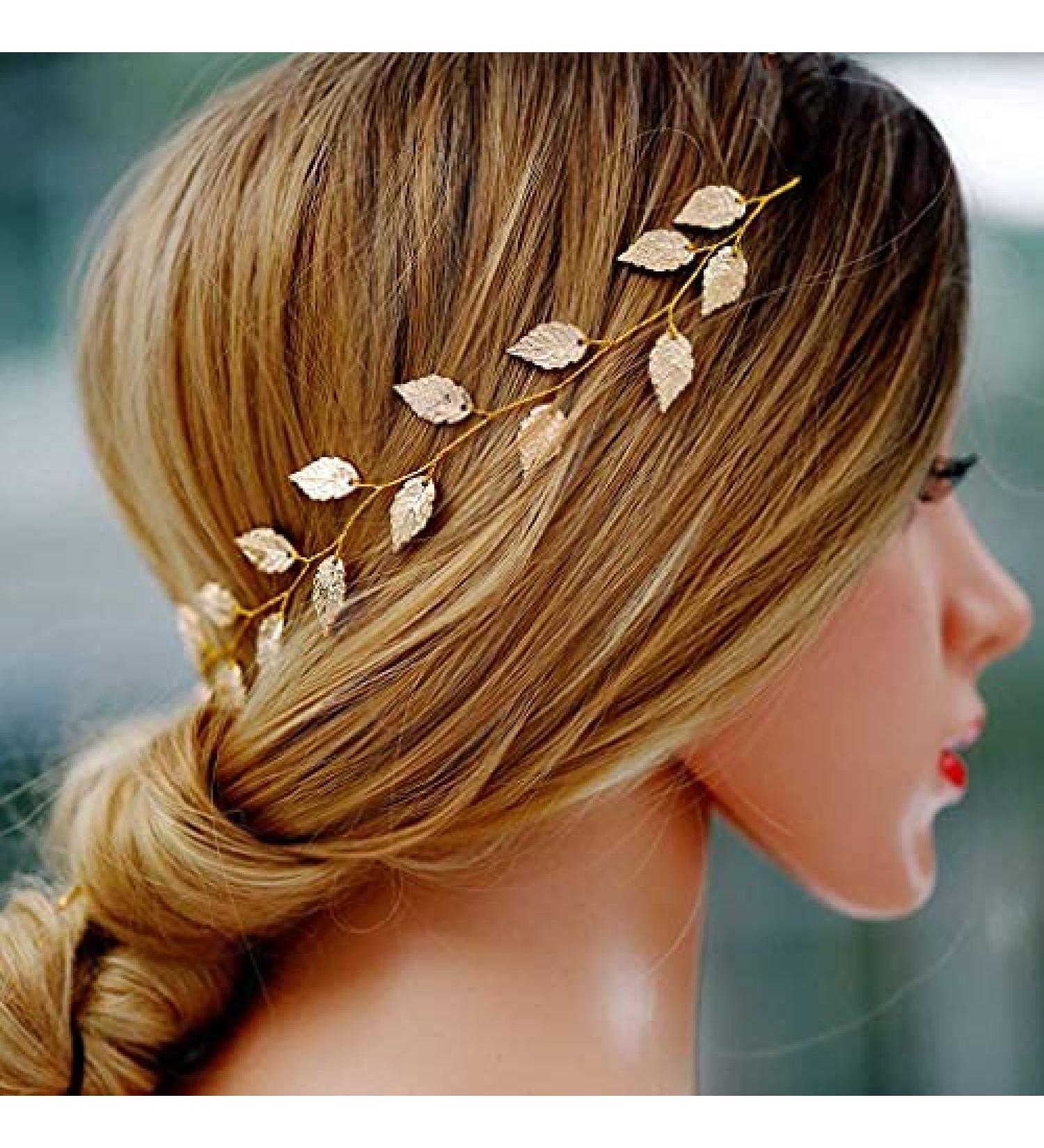 Yean Gold Leaf Wedding Headband for Bridesmaid and Flowergirls - 15.7 Inches - Buy Online on GoSupps.com