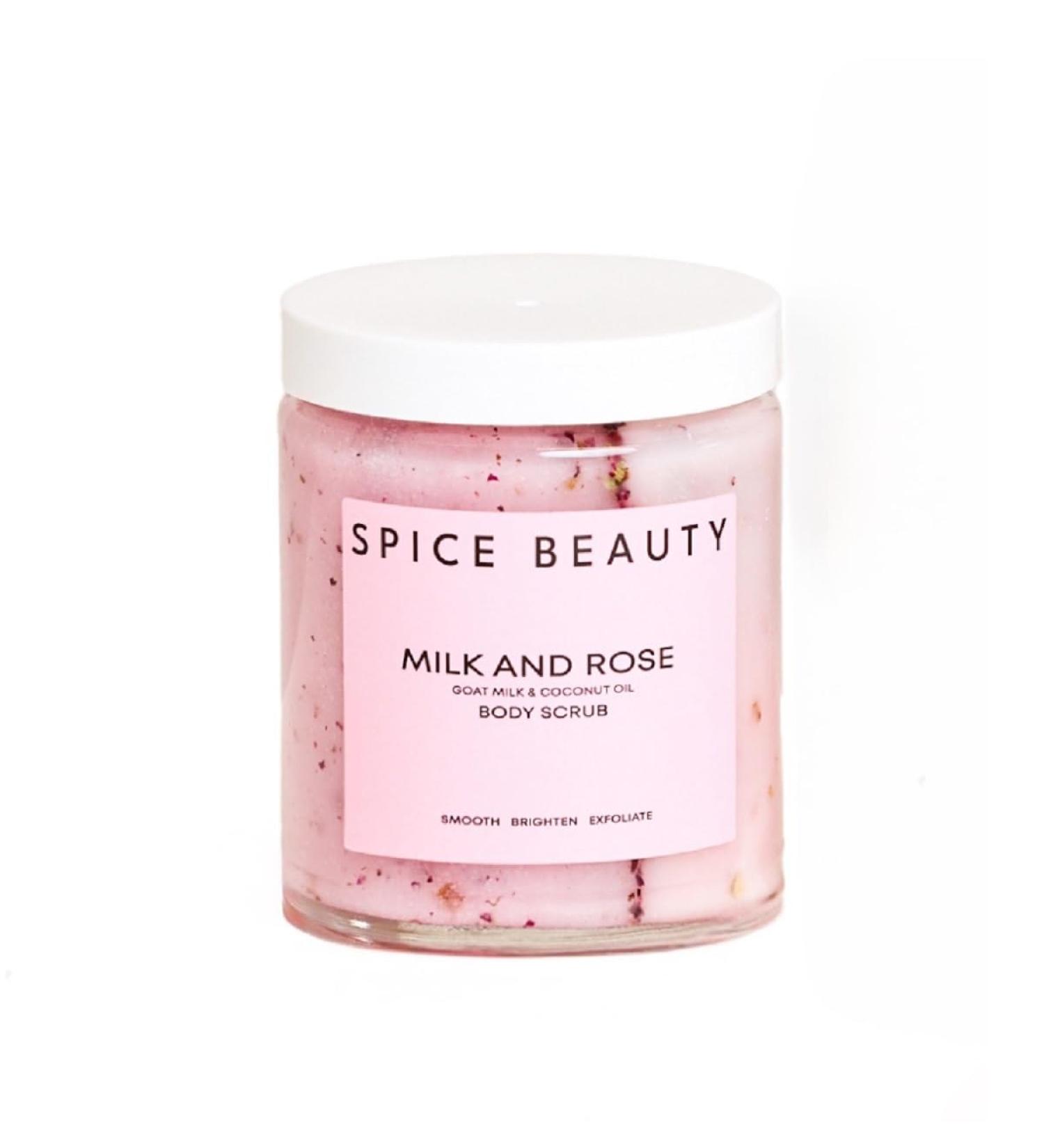 Spice Beauty Milk and Rose Body Scrub | In-Shower Moisturizer with Hydrating Coconut Oil Calming Roses Shea Butter | Gentle Body Exfoliation Skincare | 9 Oz - Buy Online on GoSupps.com