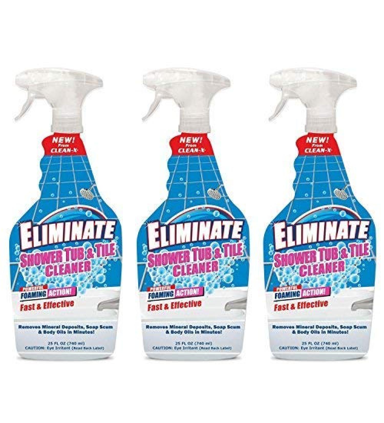UNELKO Clean-X Invisible Shield Shower Tub & Tile Cleaner 25 fl oz (Pack of 3) - Powerful Soap Scum & Hard Water Stain Remover - Buy Online on GoSupps.com