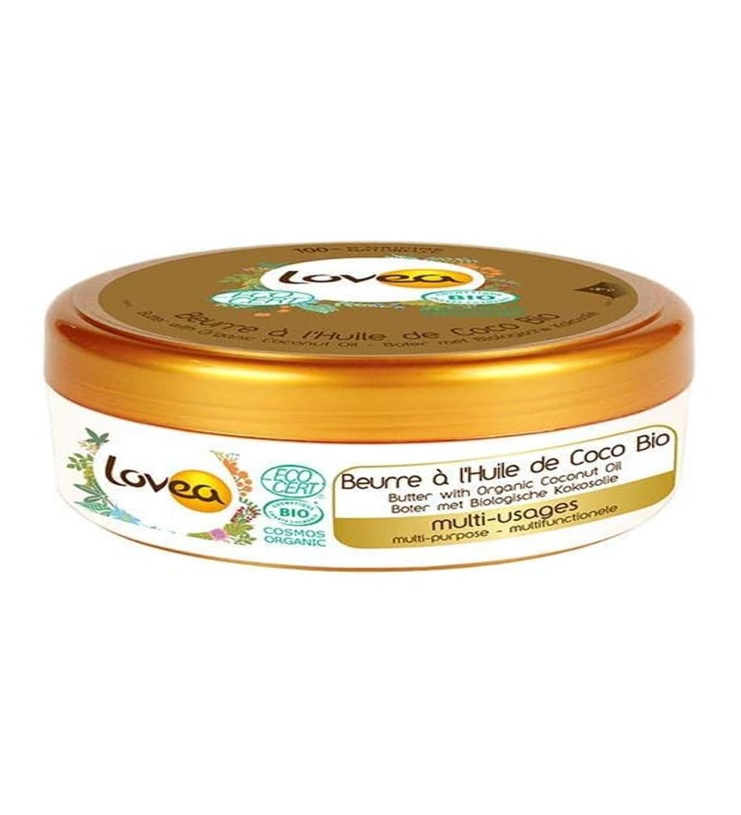 LOVEA - Beurre L'Huile De Coco Bio - Multi-Usages - Nourrit La Peau & Les Cheveux Secs - 100% D'Origine Naturelle - Sans Parfum Ajout - Vegan - Certifi BIO - Fabriqu En France - 150 ml - Buy Online on GoSupps.com