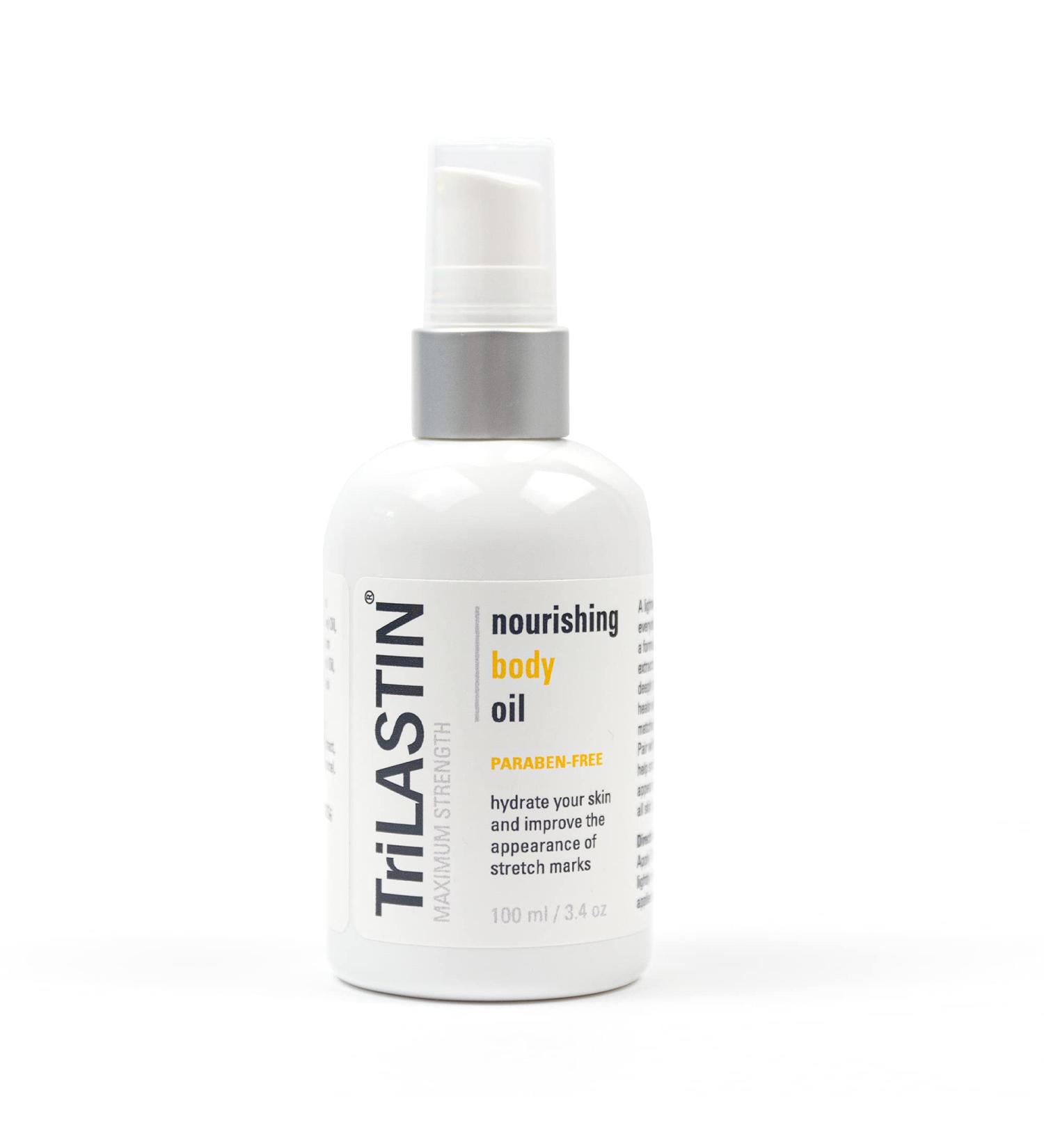 TriLASTIN Nourishing Body Oil 3.4oz - Skin Oil for Stretch Marks & Scars - Paraben-Free, Hypoallergenic - Pregnancy & Postpartum Belly Oil - Nourishes, Moisturizes, Hydrates - Buy Online on GoSupps.com