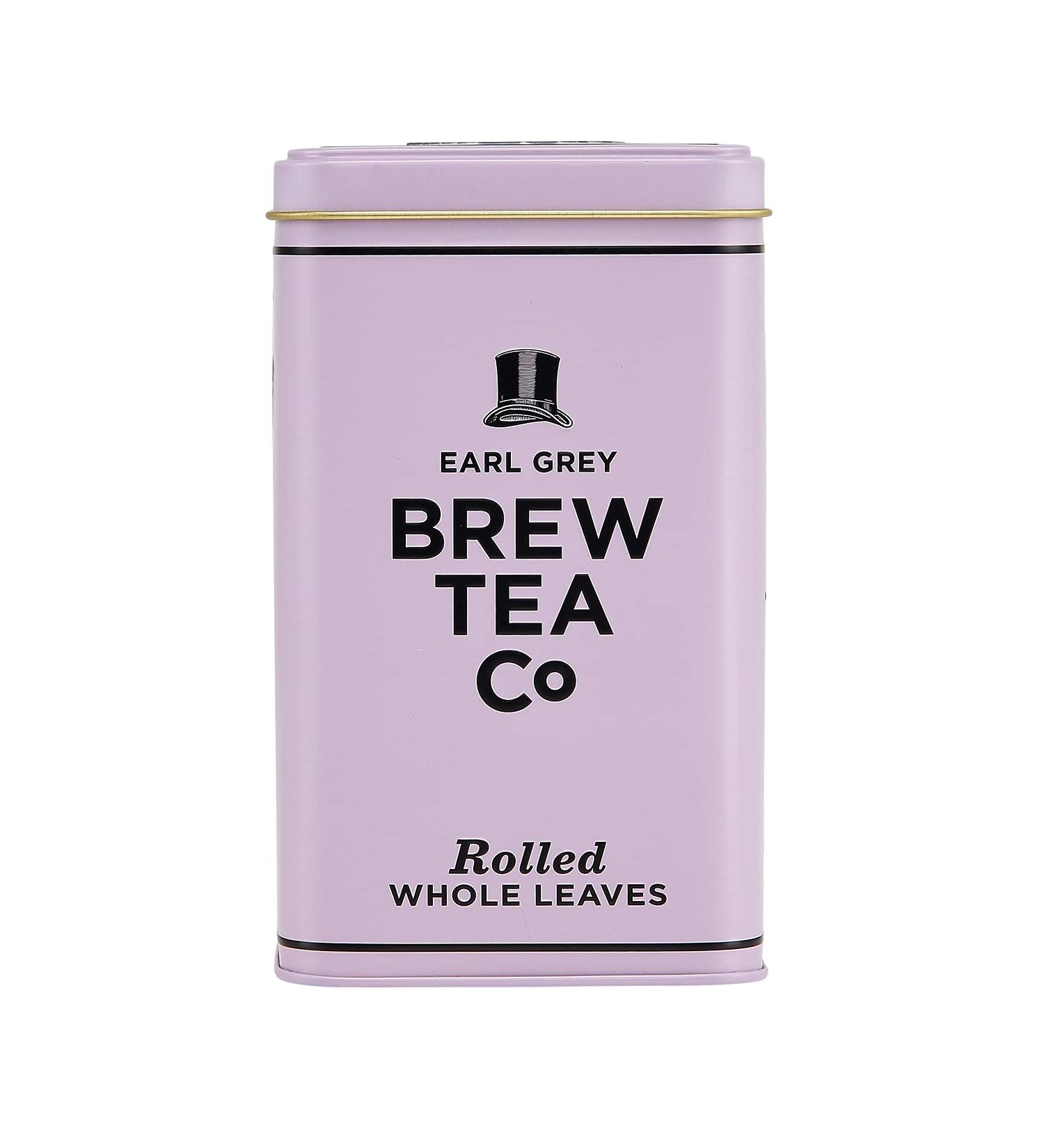 Brew Tea Co Earl Grey Teabags - Citrussy Flavour - 25 Count in Classic Purple Tin - Buy Online on GoSupps.com
