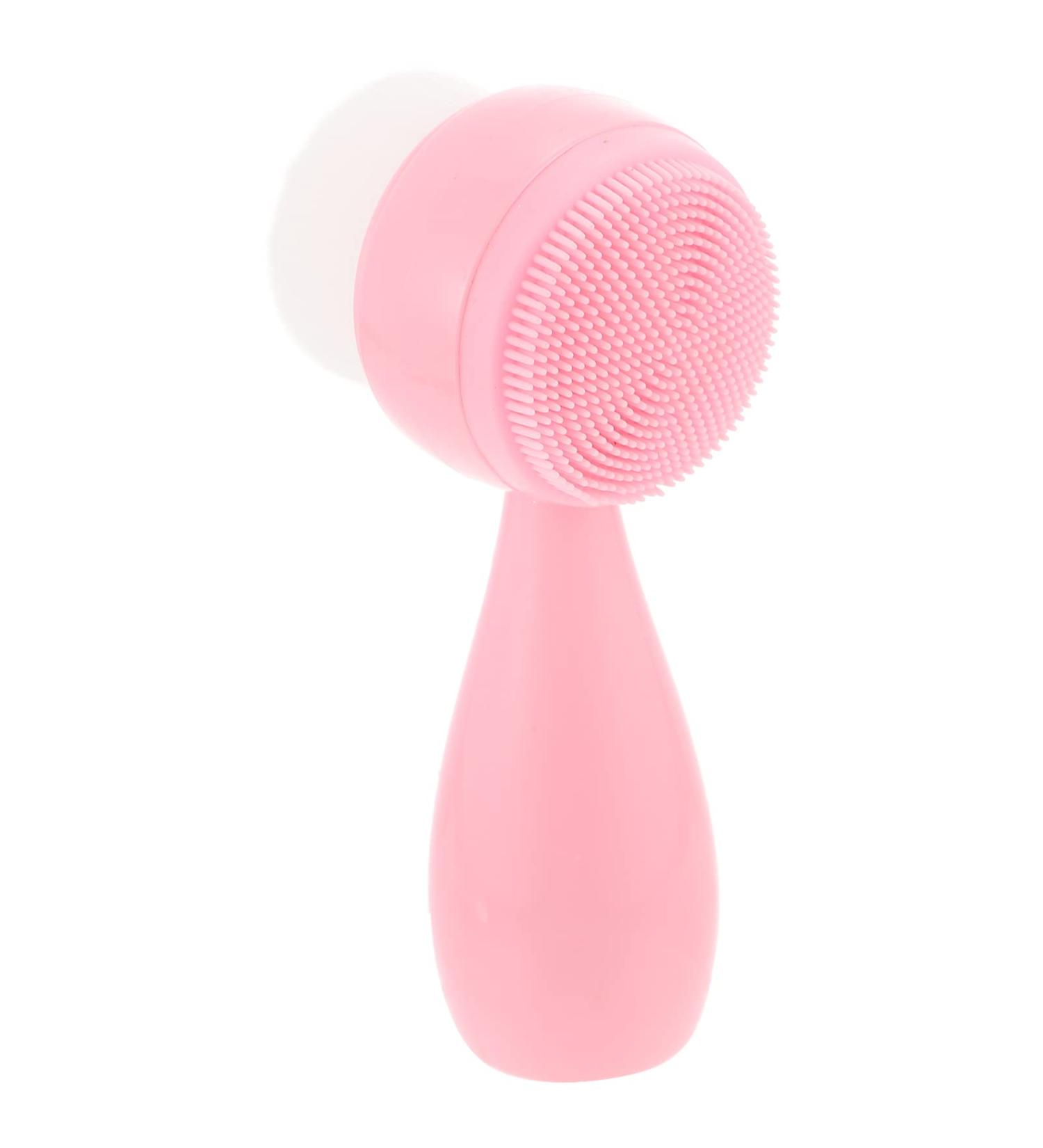 POPETPOP Silicone Face Brush Face Cleaning Brush Makeup Remover Brush Face Exfoliating Brush Face Cleaner Remove Blackhead Brush Deep Clean Face Wash Hand Scrubber Silica Gel Pores Handle - Buy Online on GoSupps.com
