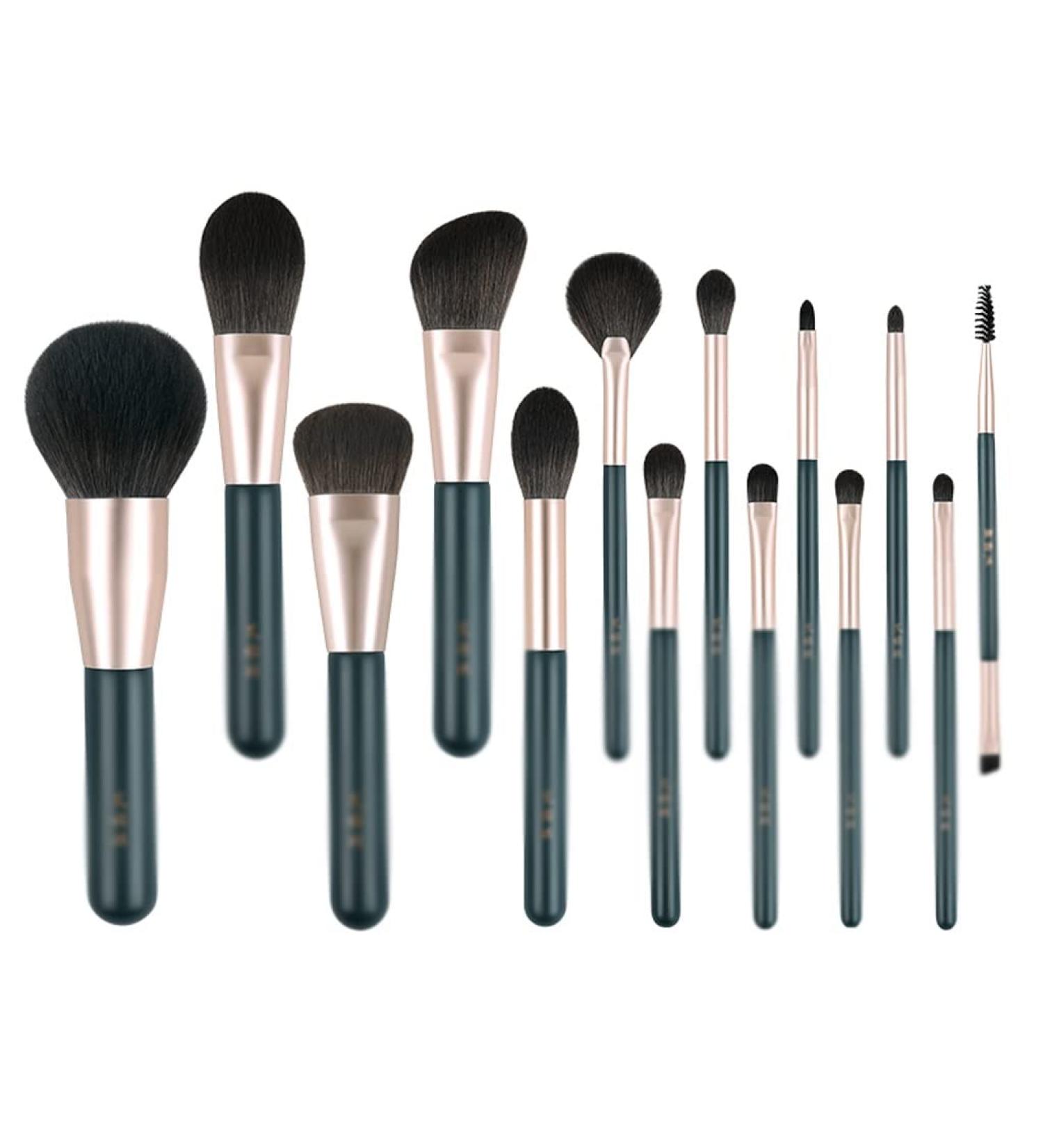 Professional 14-Piece Makeup Brush Set - Synthetic Hair & Wood Handle - High-Quality Makeup Tools Kit for Flawless Application - Buy Online on GoSupps.com